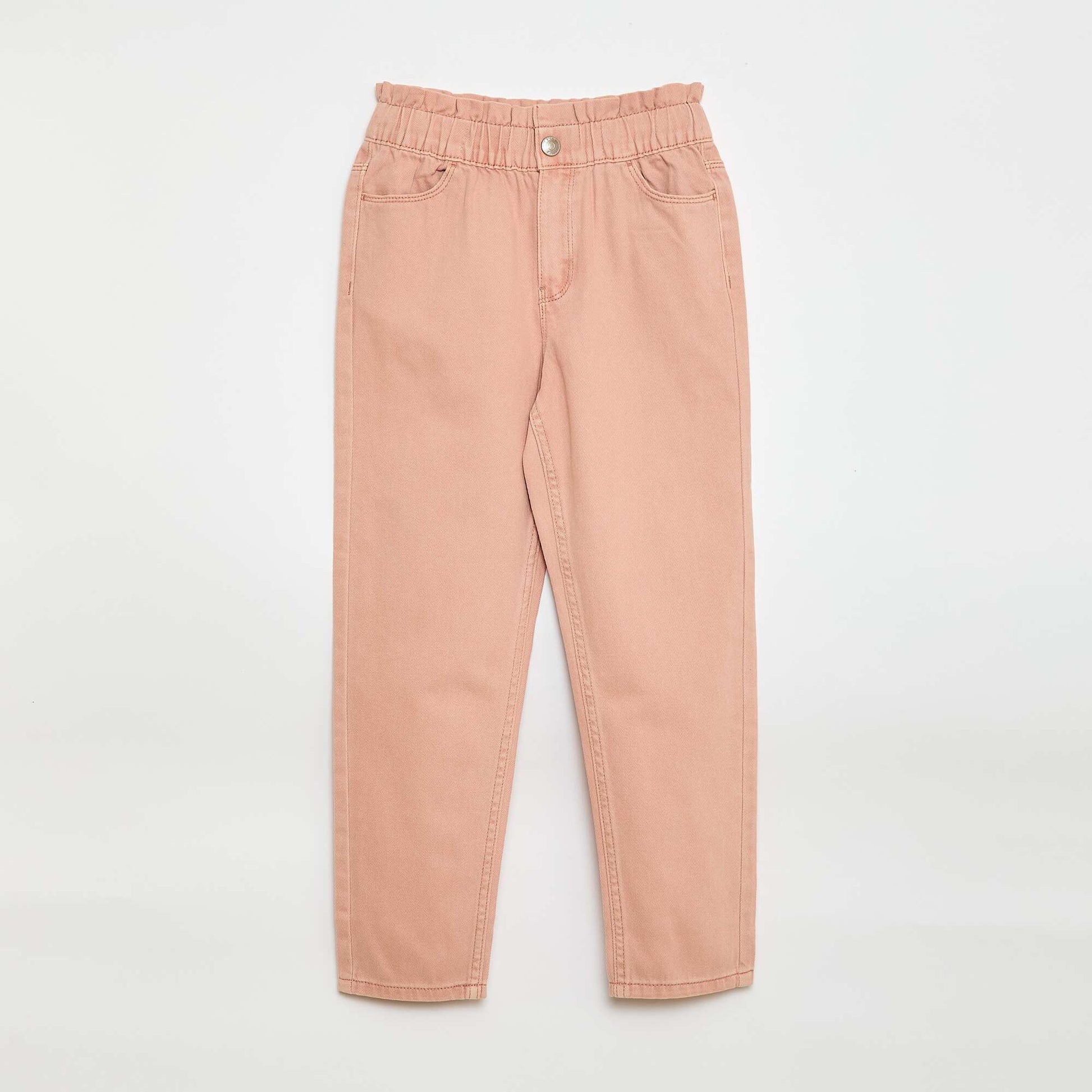 Pantalon en denim coupe mom à motif ROSE