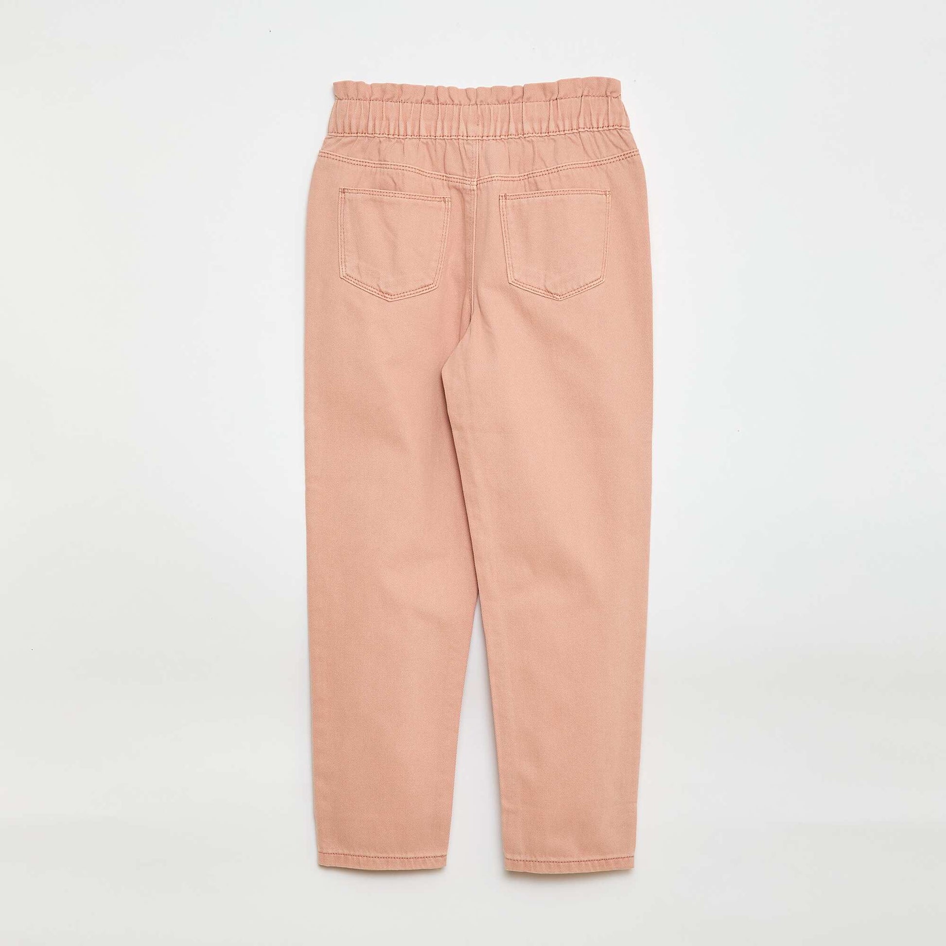 Pantalon en denim coupe mom à motif ROSE