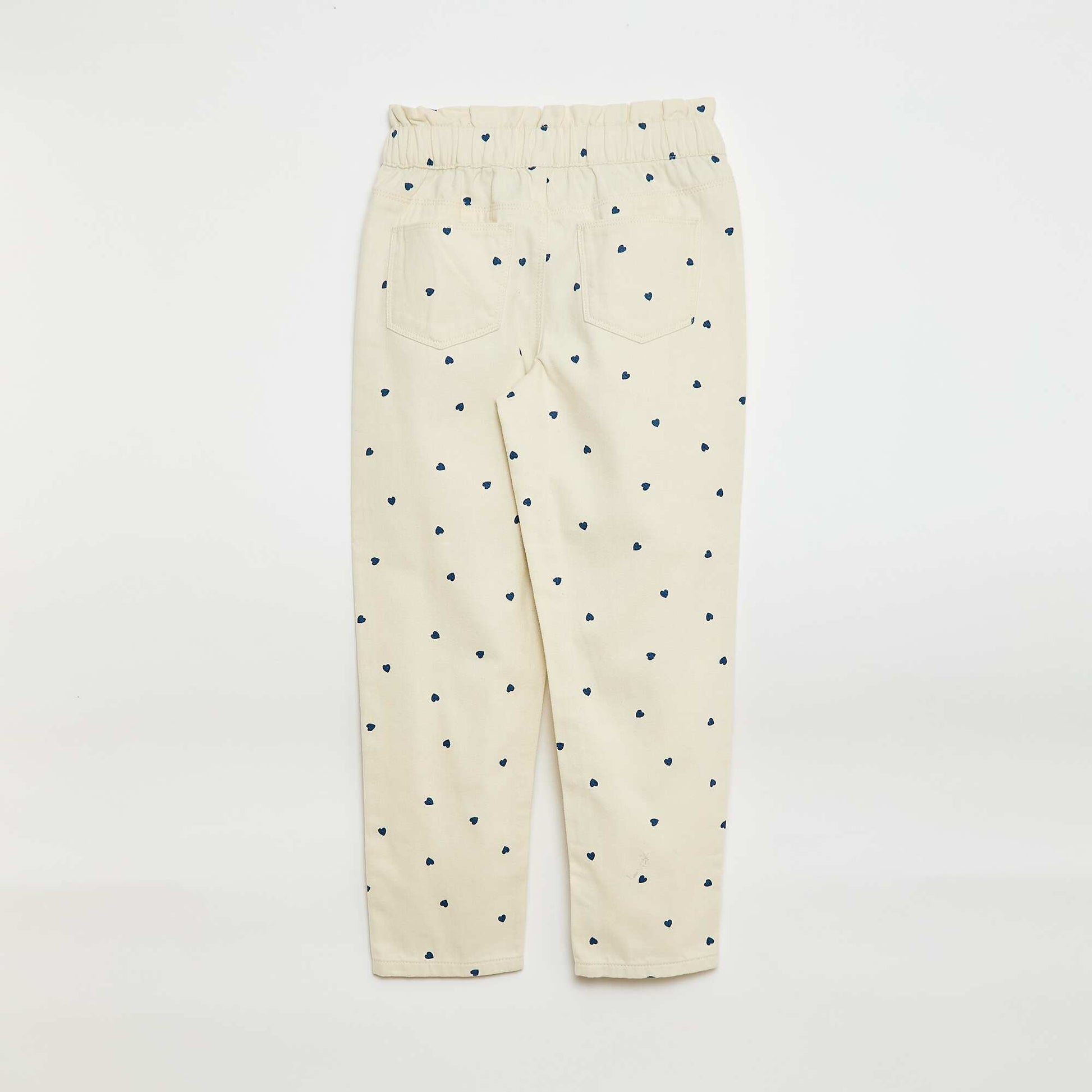 Pantalon en denim coupe mom à motif BLANC