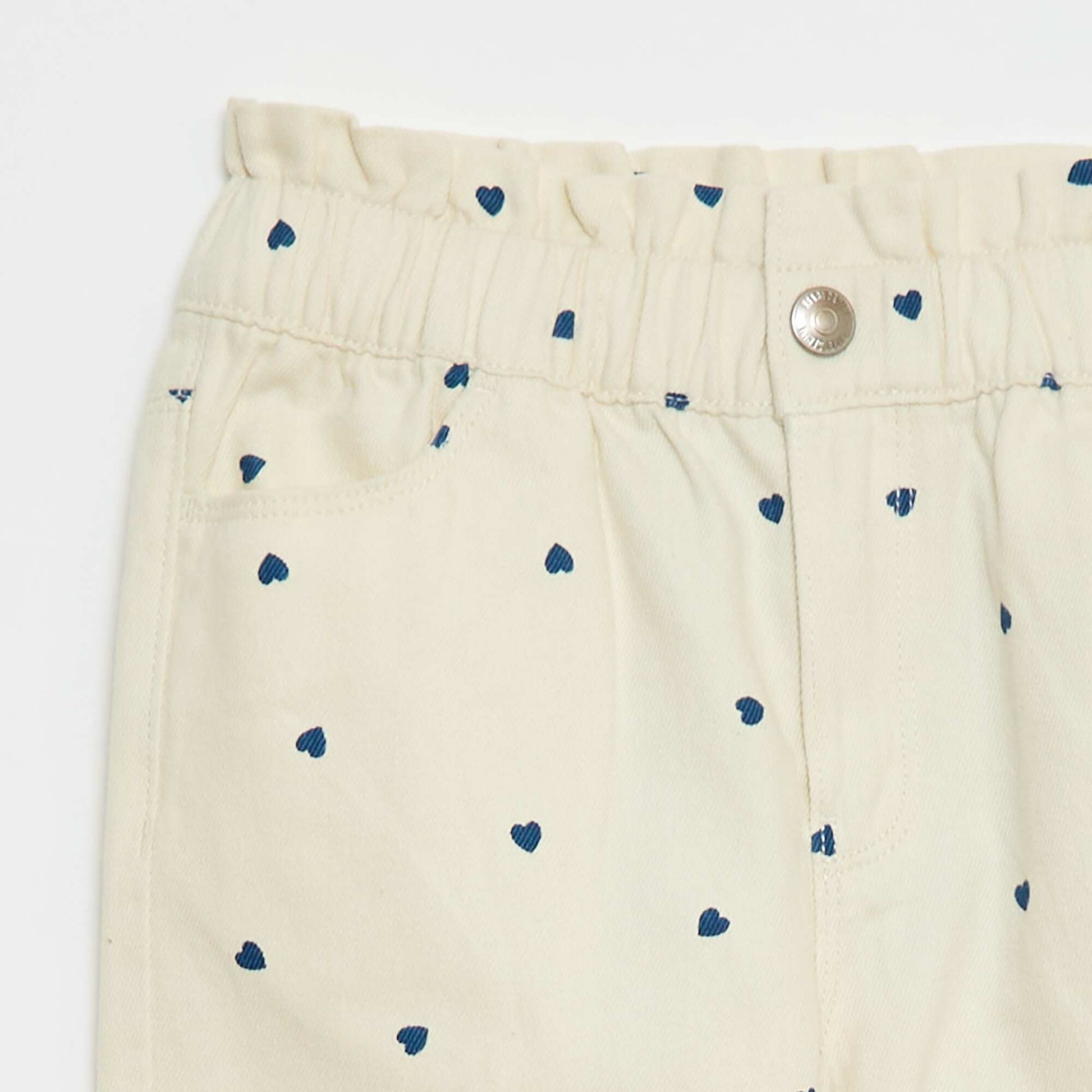 Pantalon en denim coupe mom à motif BLANC