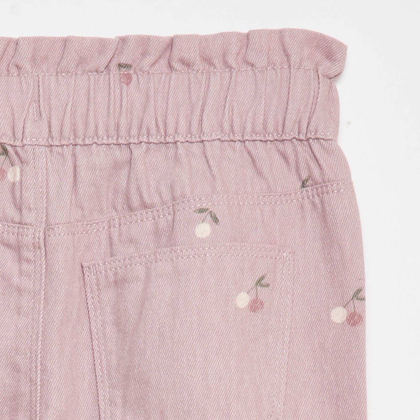 Pantalon en denim coupe mom à motif ROSE