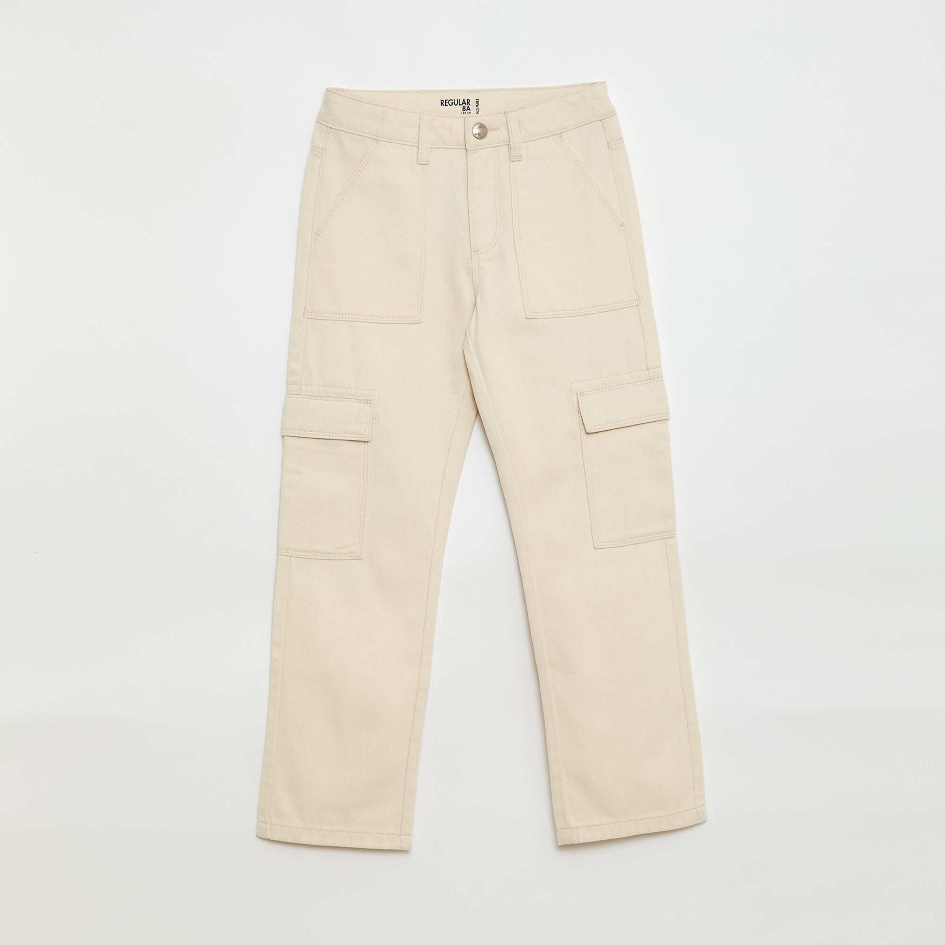 Pantalon en denim multipoches BLANC