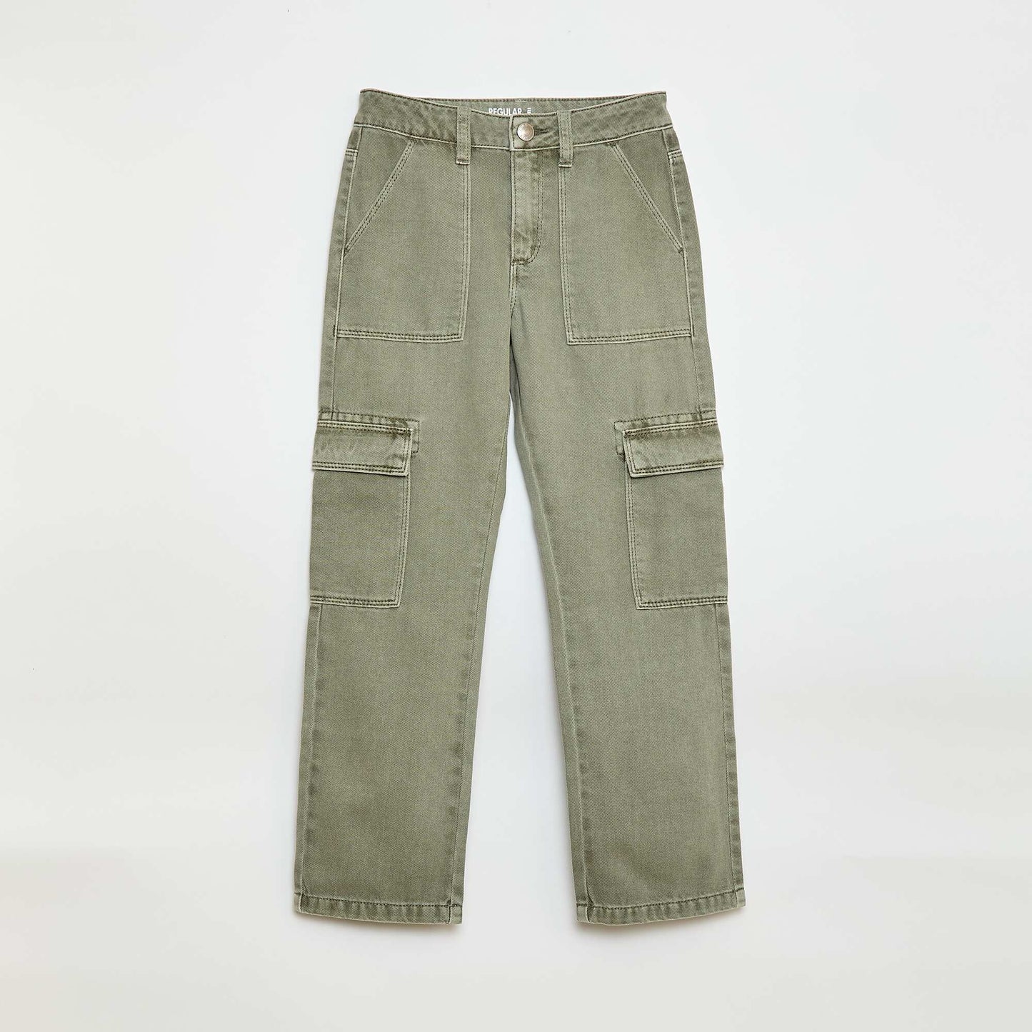 Pantalon en denim multipoches VERT