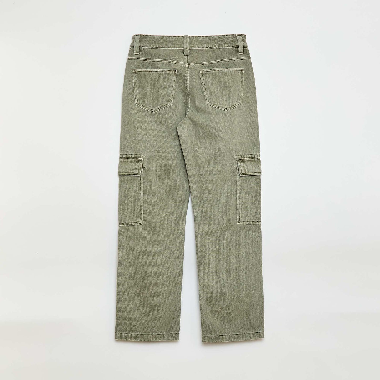 Pantalon en denim multipoches VERT