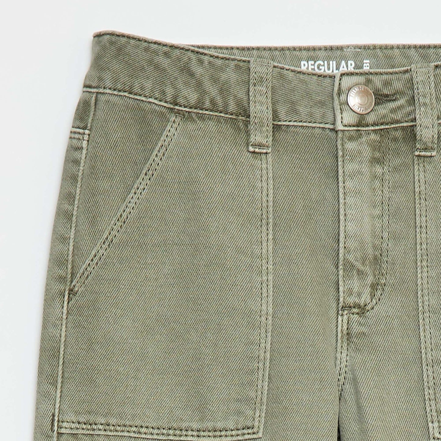 Pantalon en denim multipoches VERT
