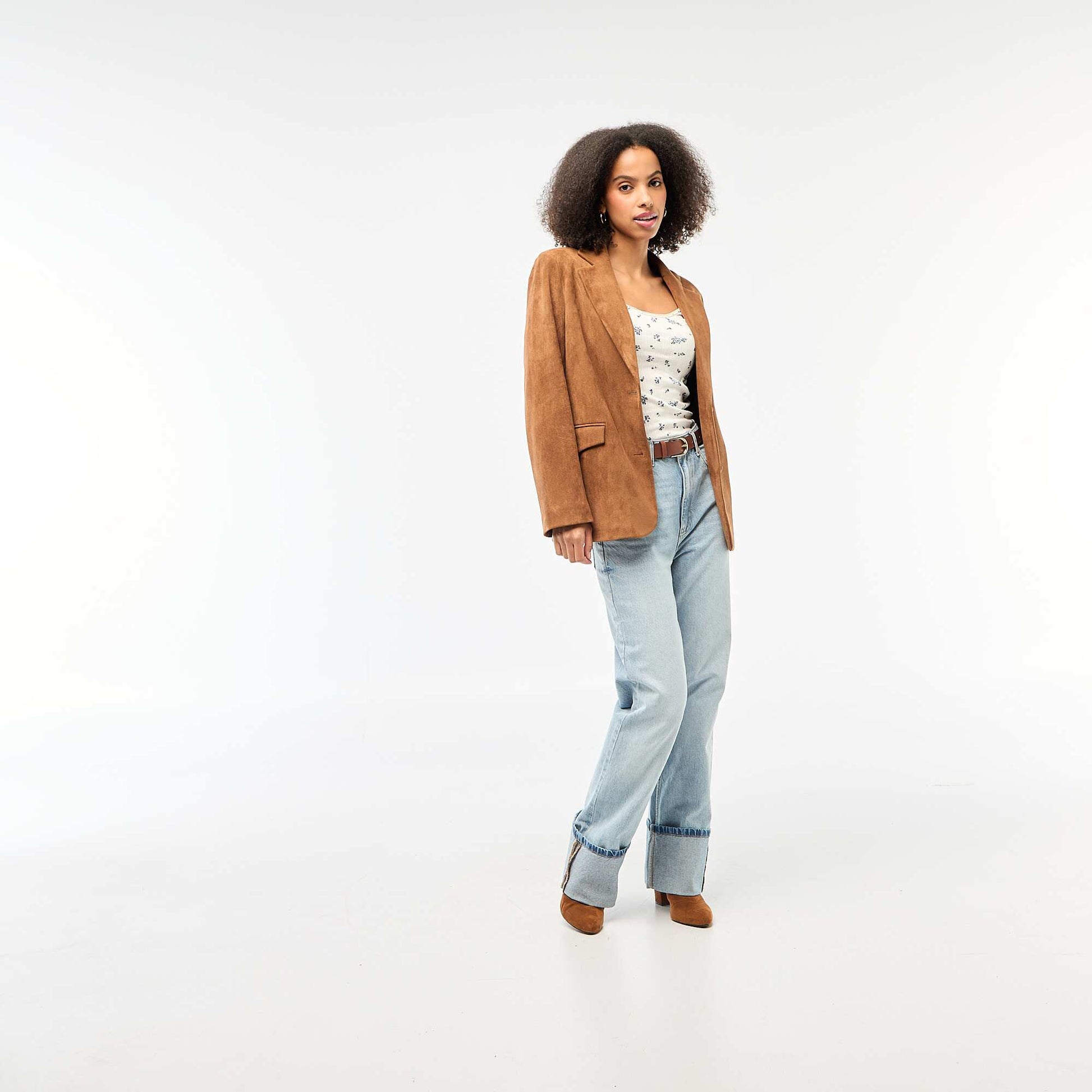 Tee-shirt manches longues pointelle BLANC IMPRIMé