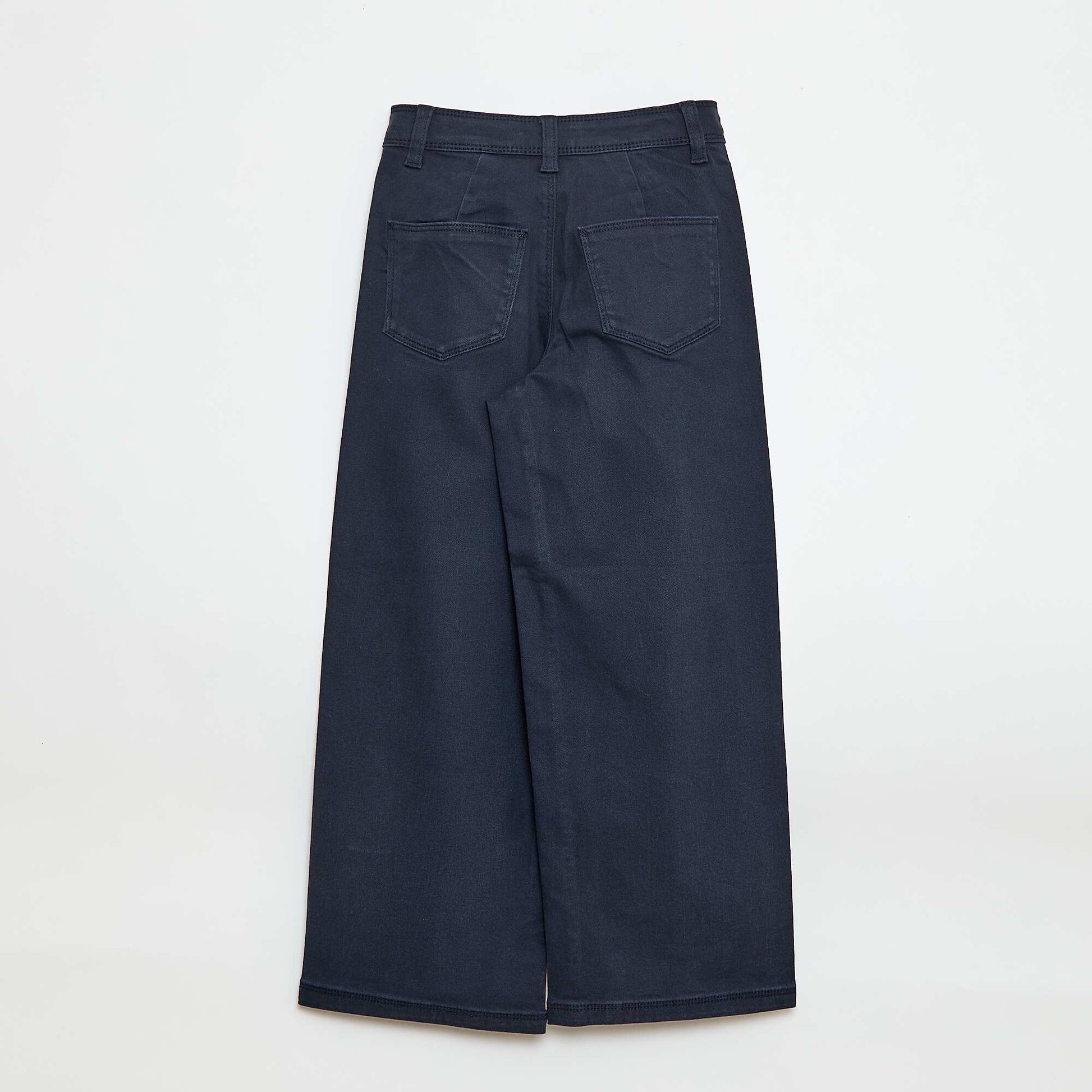 Pantalon wide leg sans poches devant BLEU