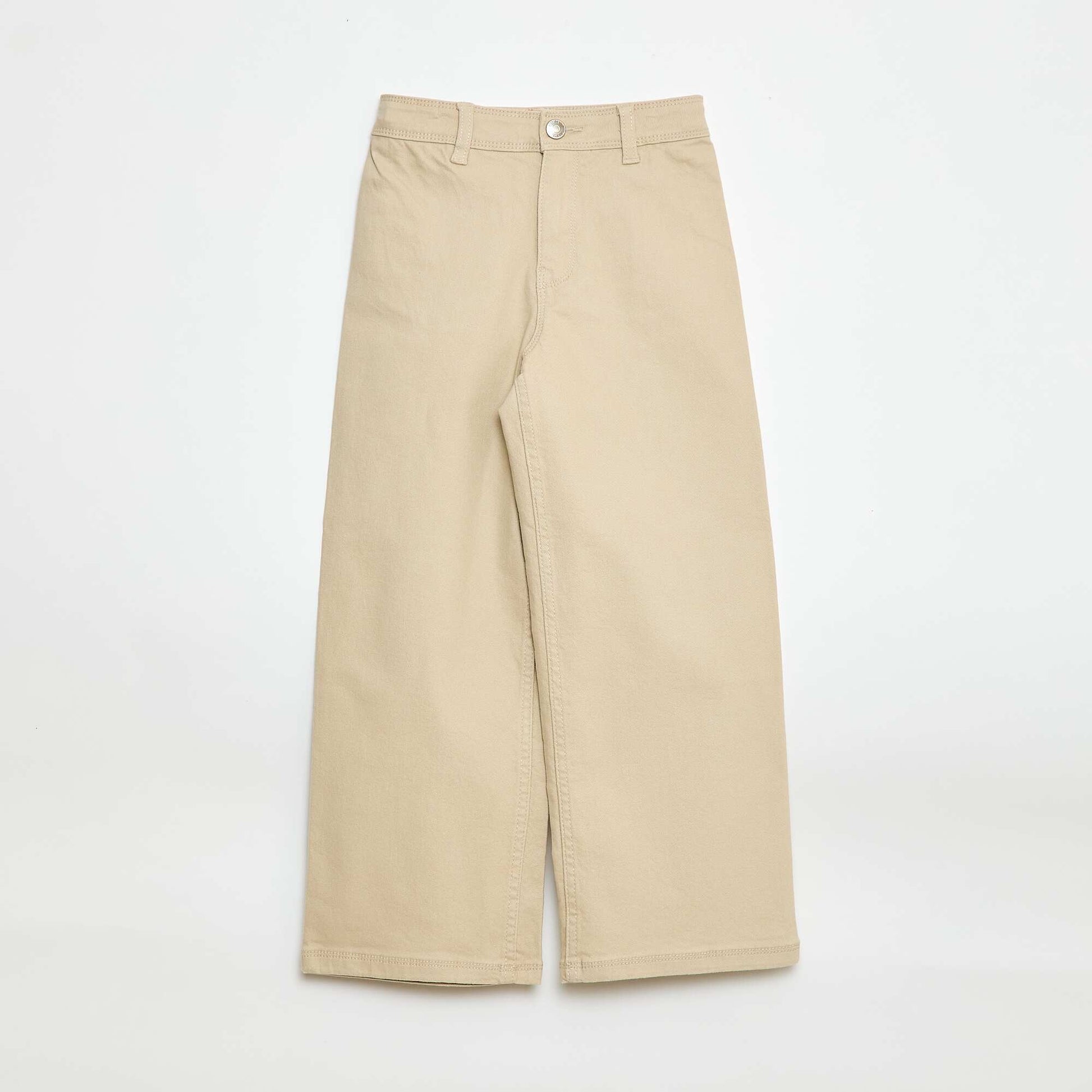 Pantalon wide leg sans poches devant BEIGE
