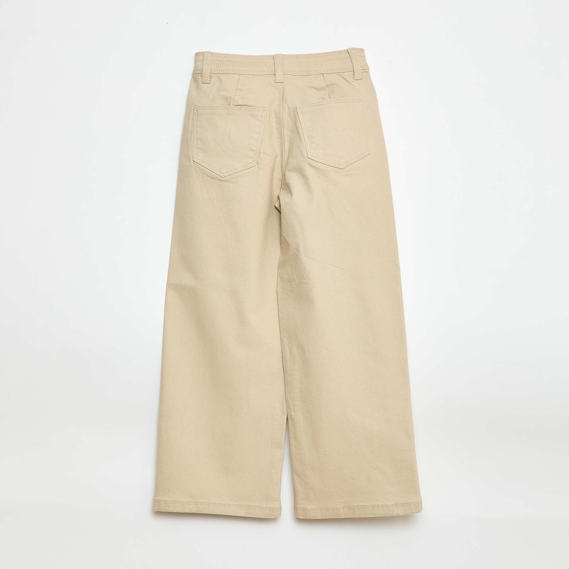 Pantalon wide leg sans poches devant BEIGE