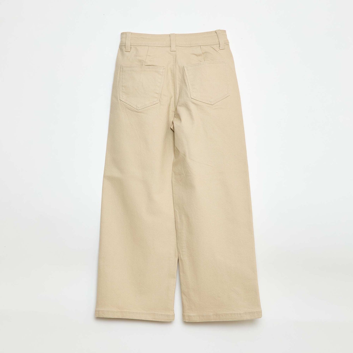 Pantalon wide leg sans poches devant BEIGE