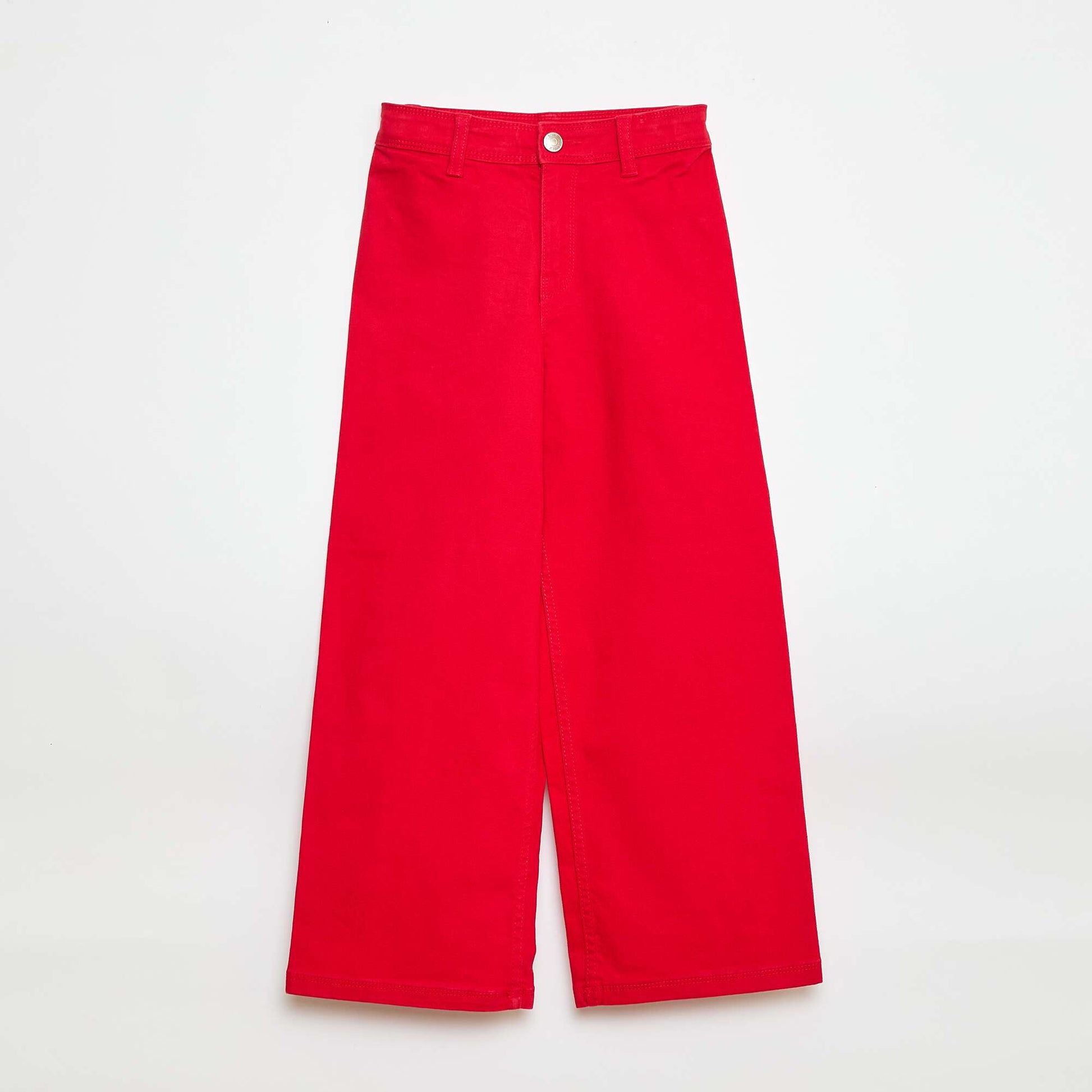 Pantalon wide leg sans poches devant ROUGE