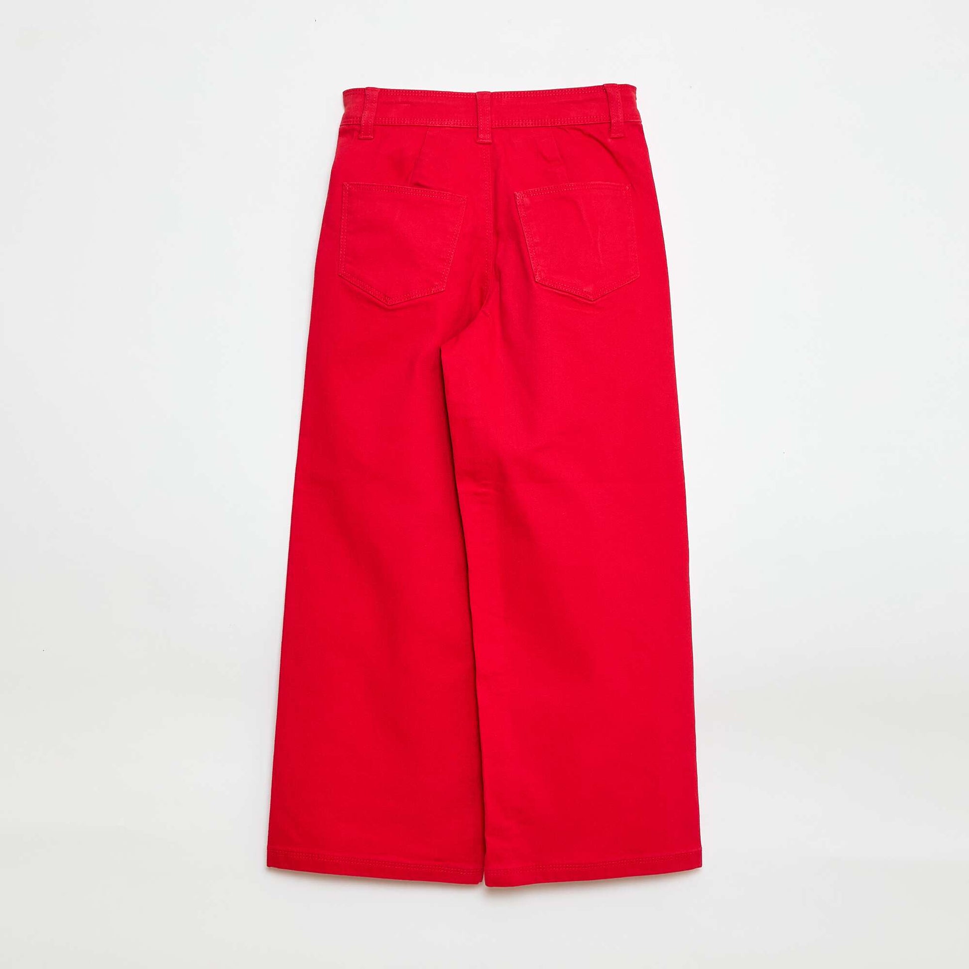 Pantalon wide leg sans poches devant ROUGE