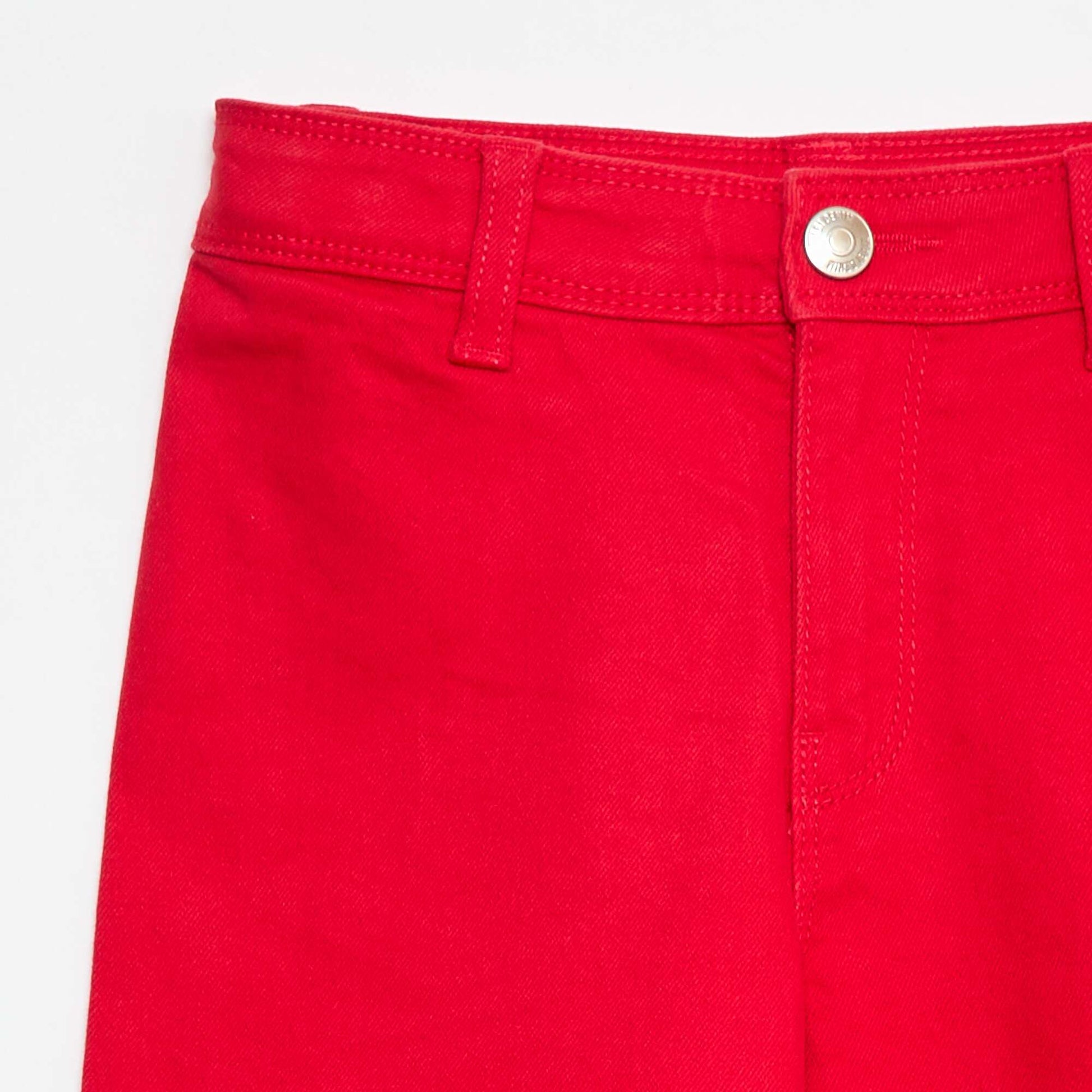 Pantalon wide leg sans poches devant ROUGE
