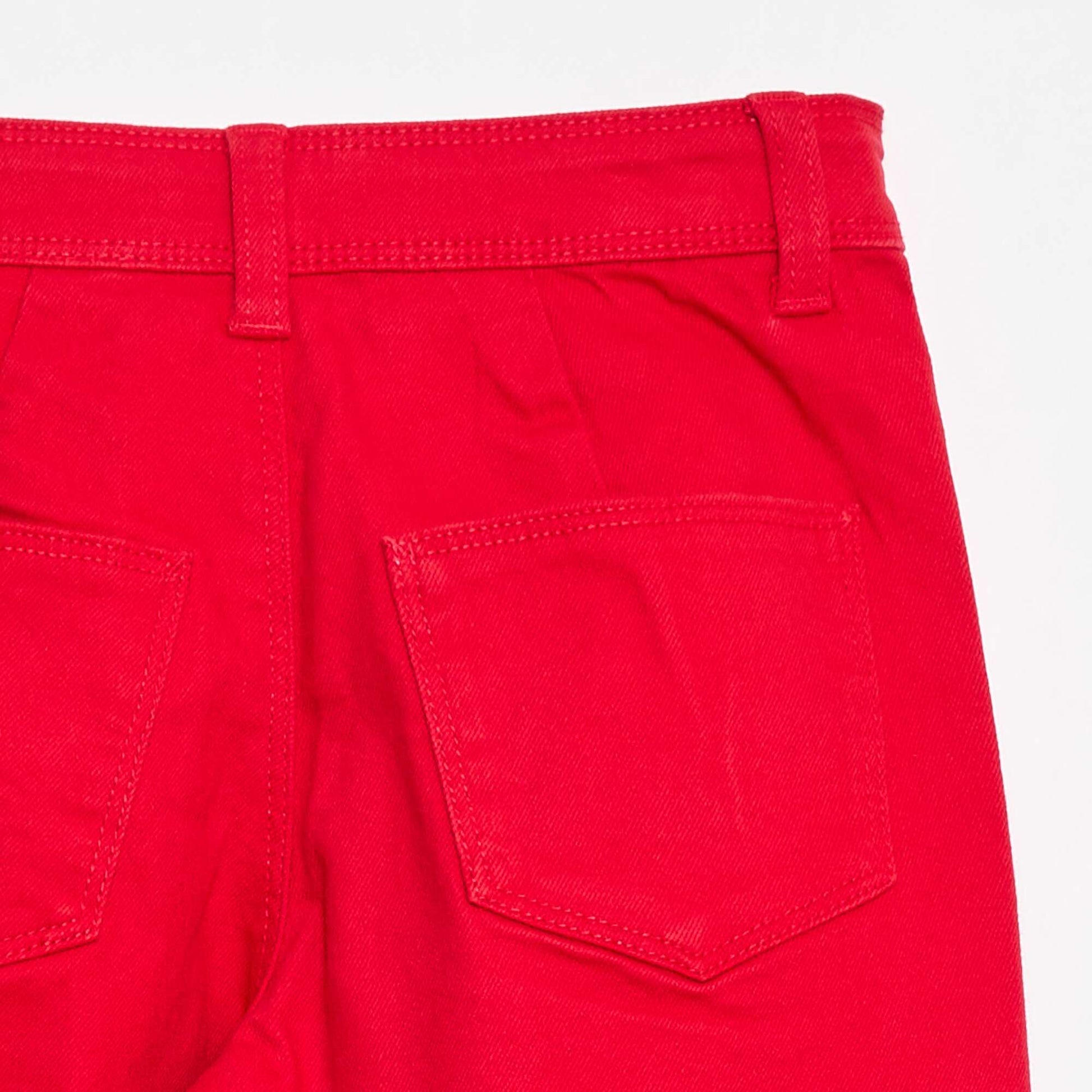 Pantalon wide leg sans poches devant ROUGE