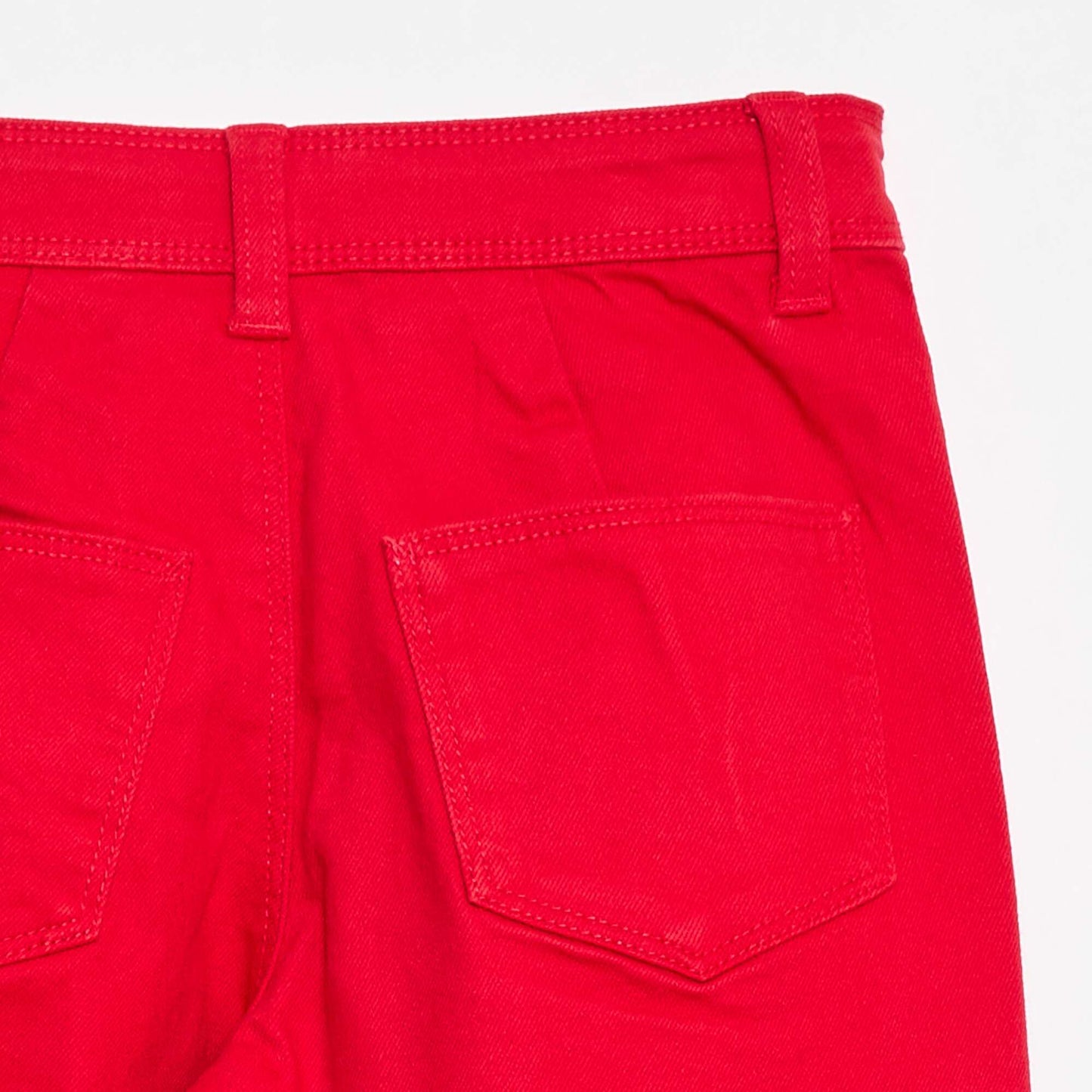 Pantalon wide leg sans poches devant ROUGE