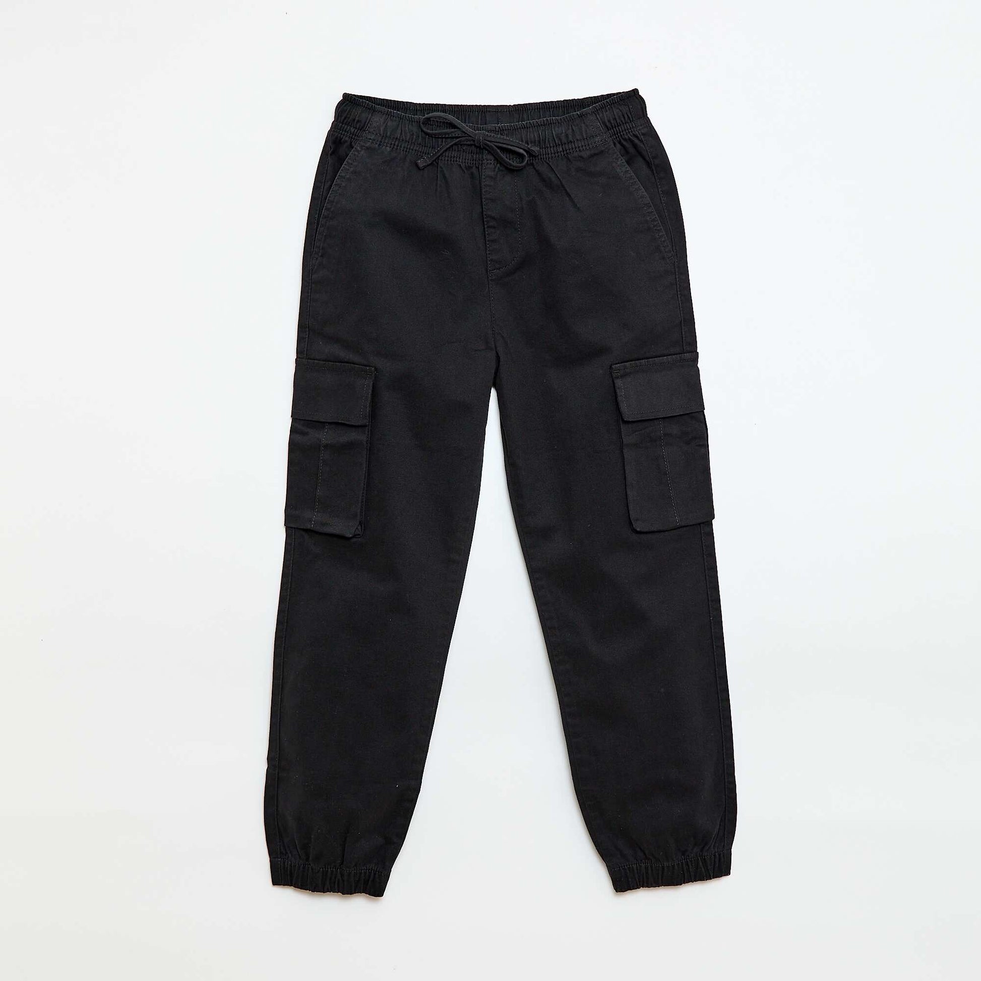 Pantalon stretch uni multipoche NOIR