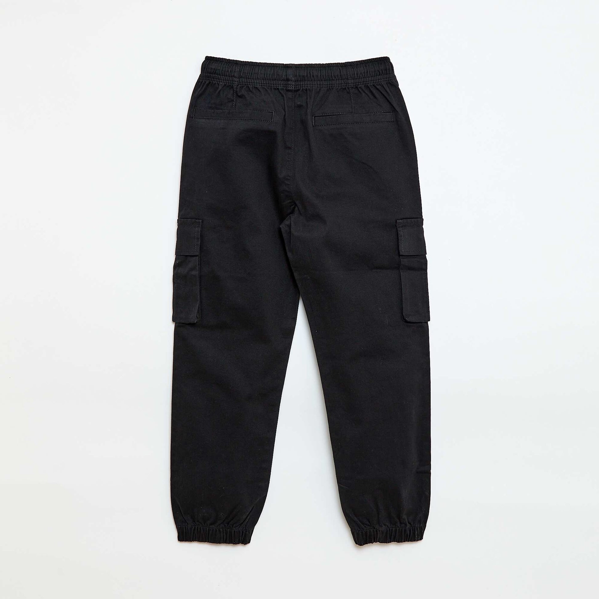 Pantalon stretch uni multipoche NOIR