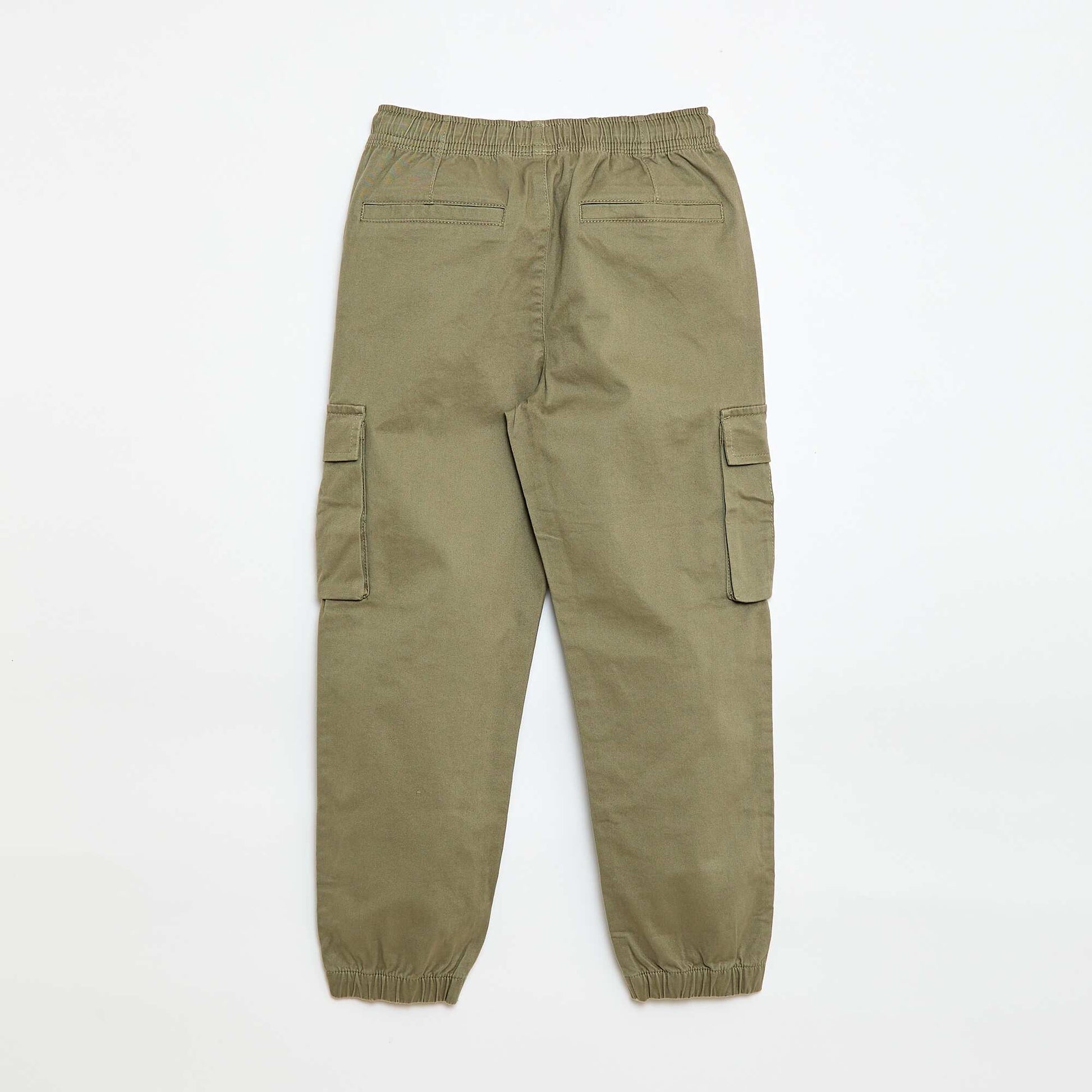 Pantalon stretch uni multipoche VERT