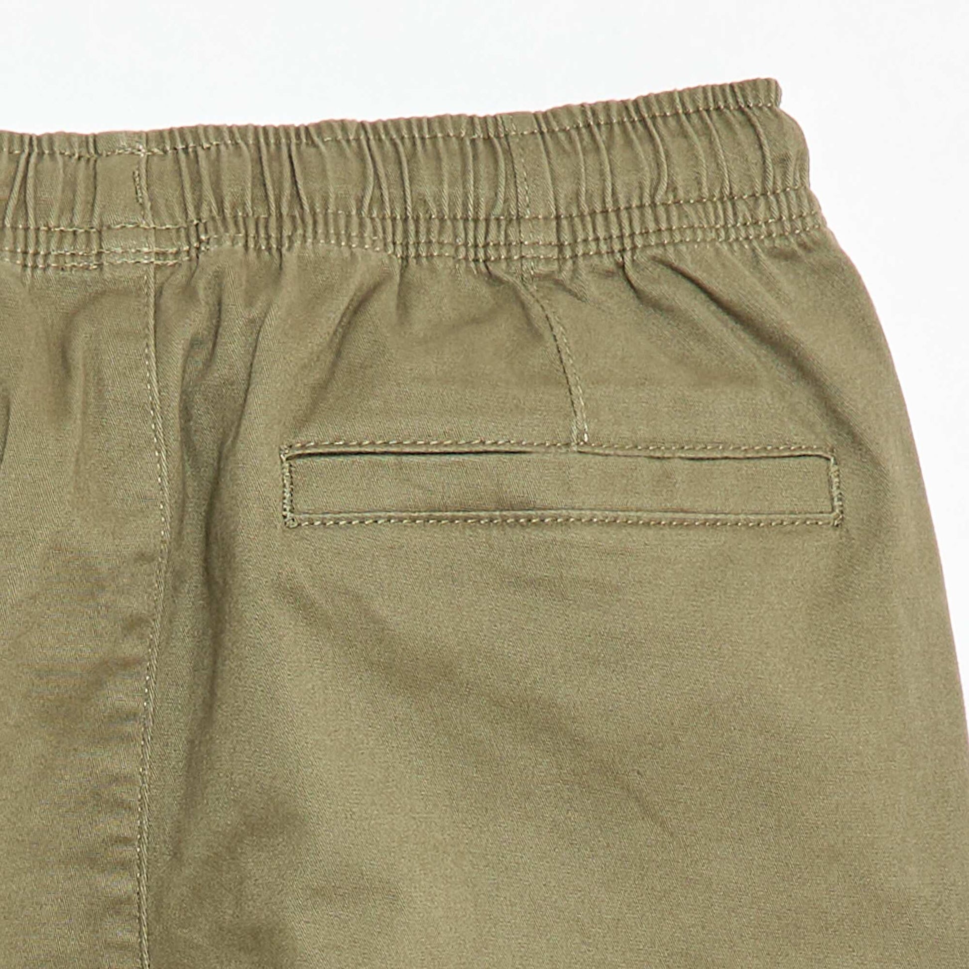 Pantalon stretch uni multipoche VERT