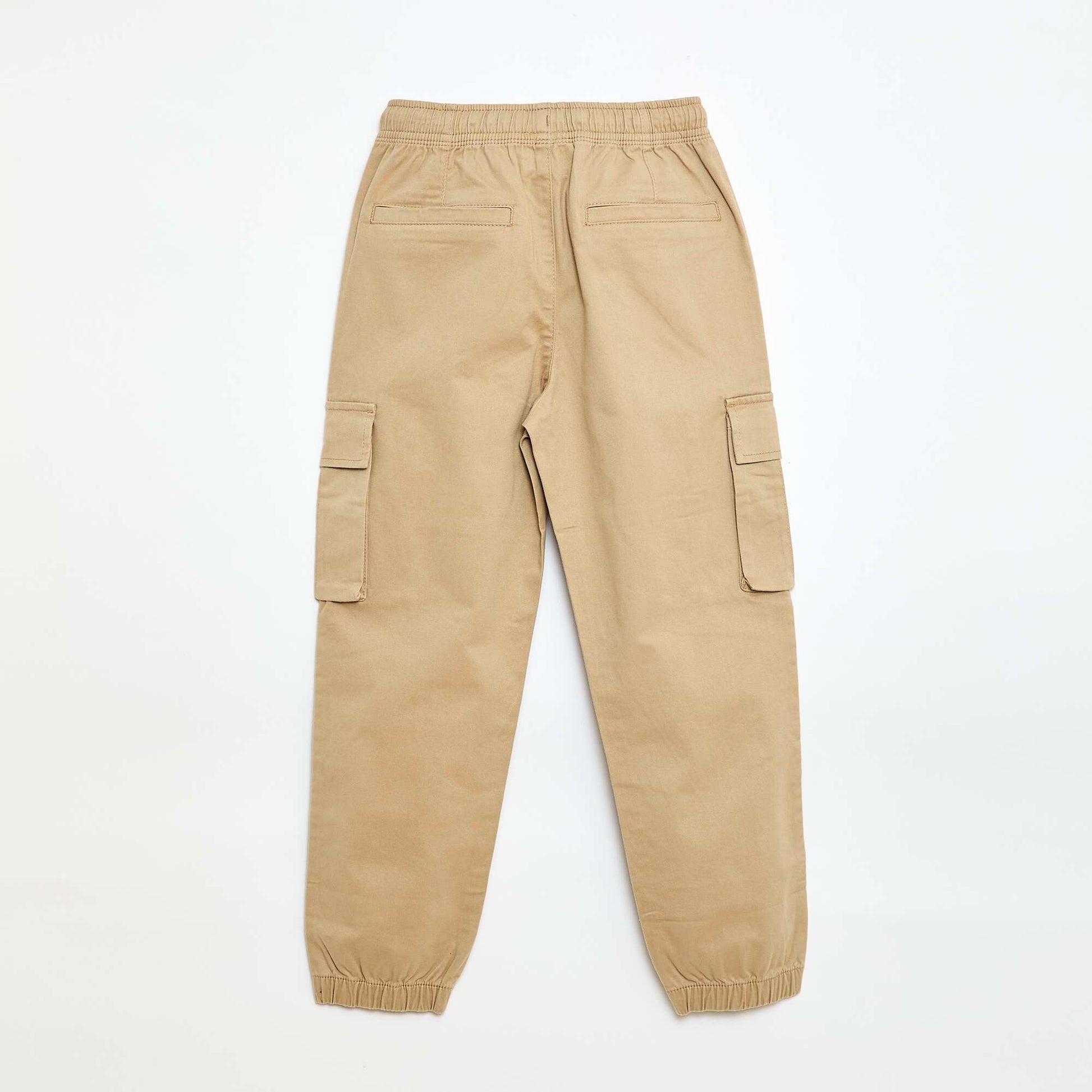 Pantalon stretch uni multipoche BEIGE