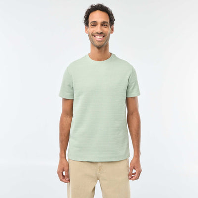 T-shirt manches courtes en maille gaufrée VERT