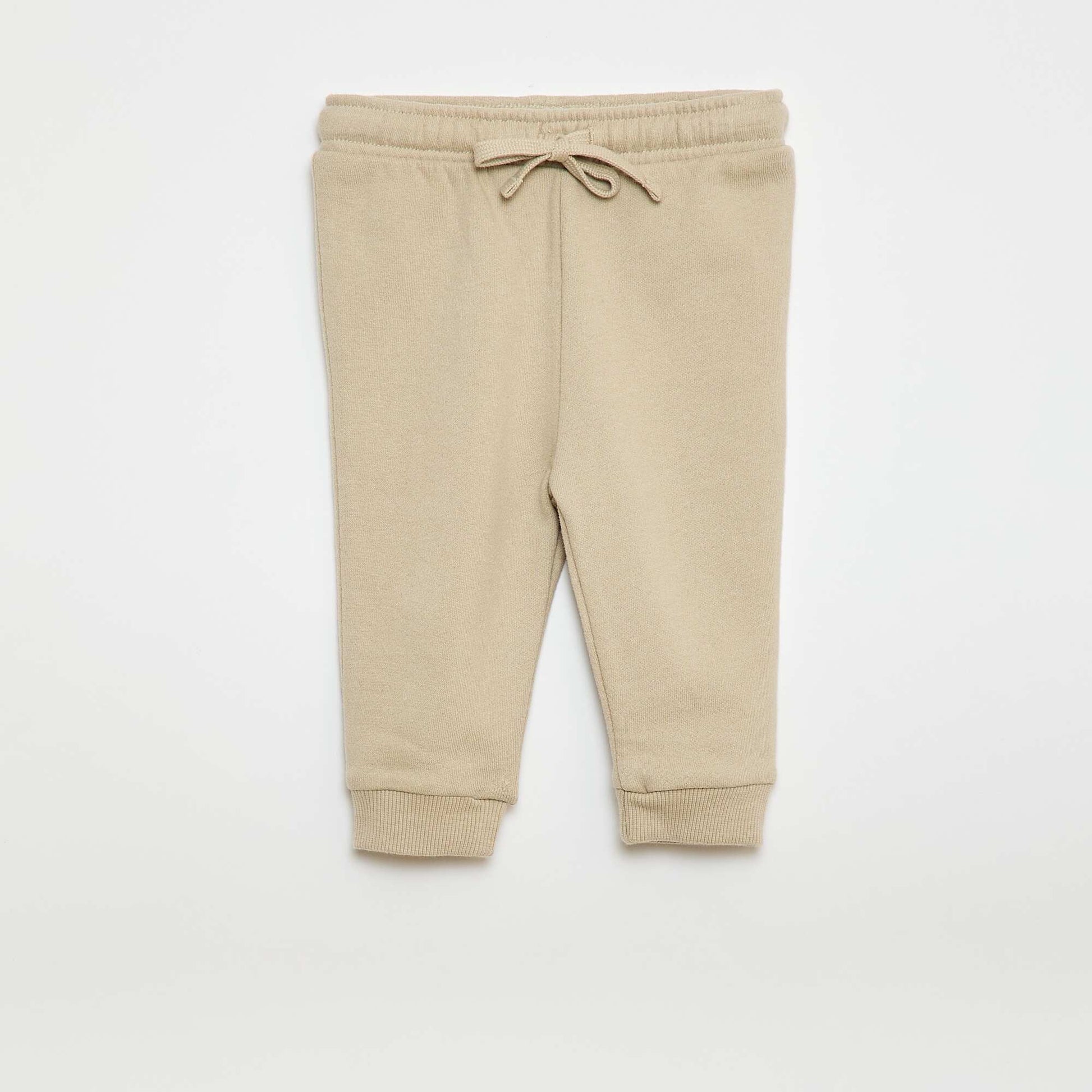 Lot 2 pantalons jogging en french terry NOIR/BEIGE