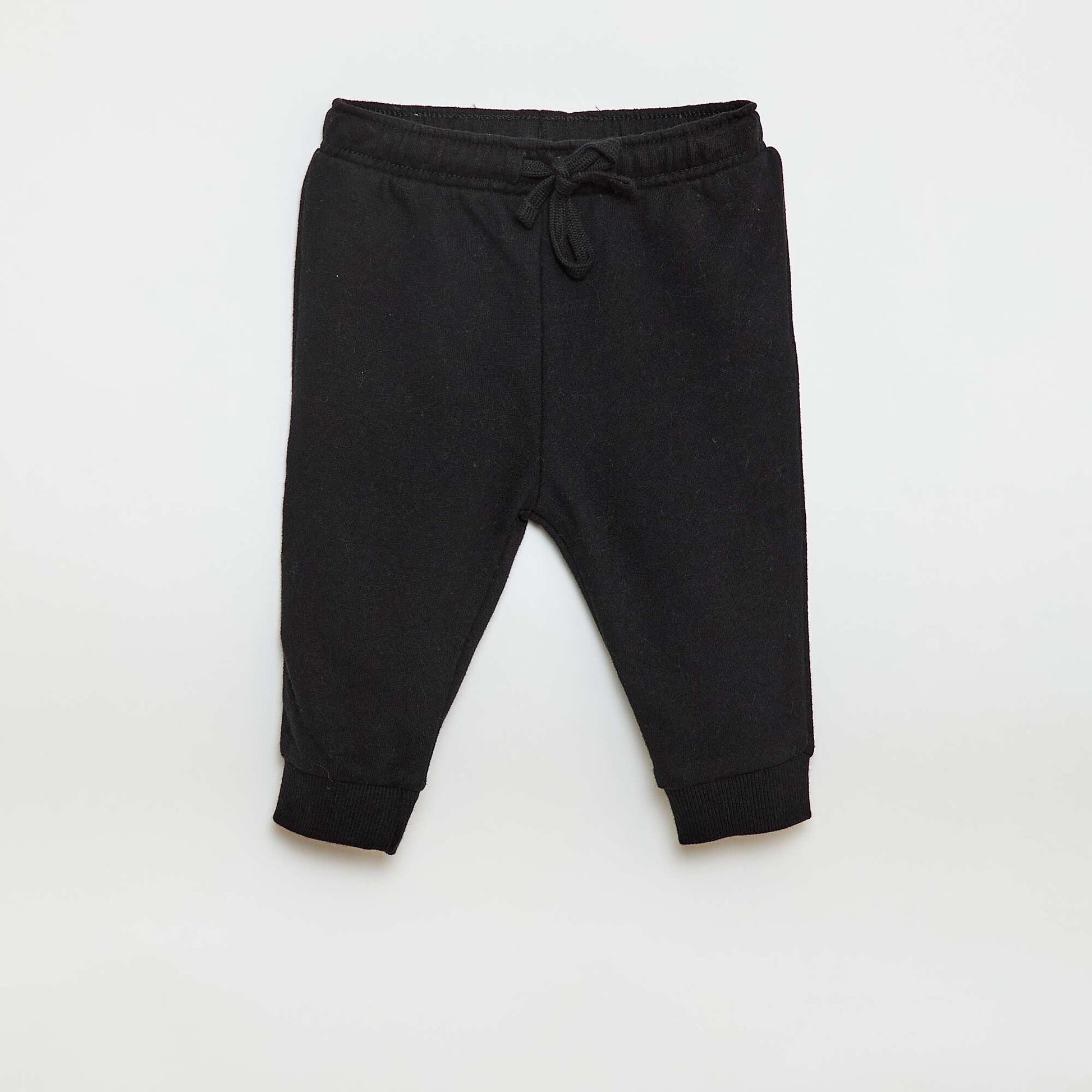 Lot 2 pantalons jogging en french terry NOIR/BEIGE