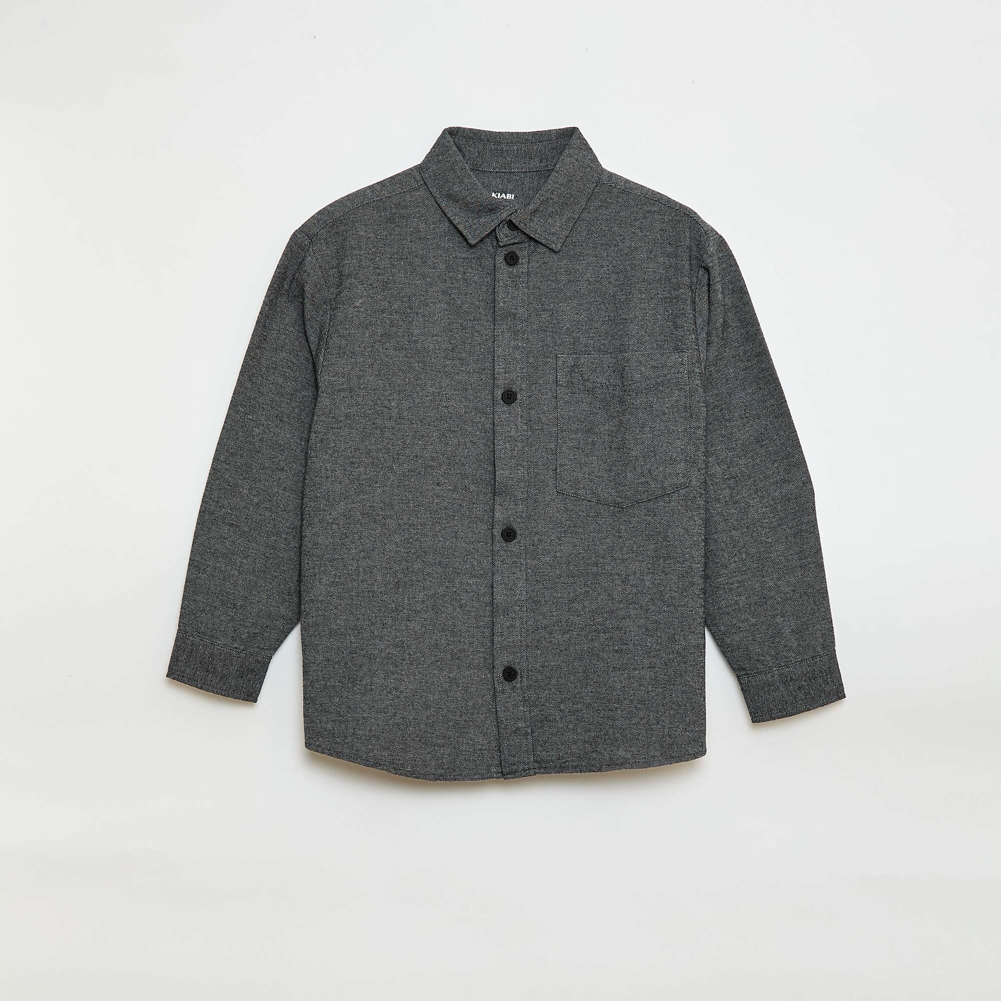 Chemise en flanelle uni GRIS