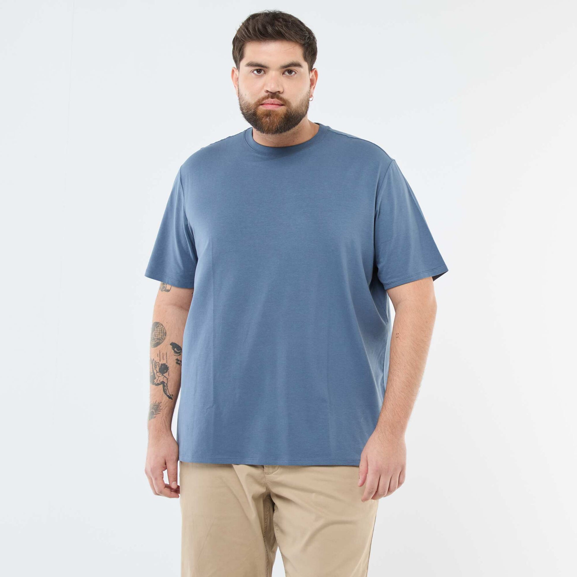 Tee-shirt uni regular fit BLEU