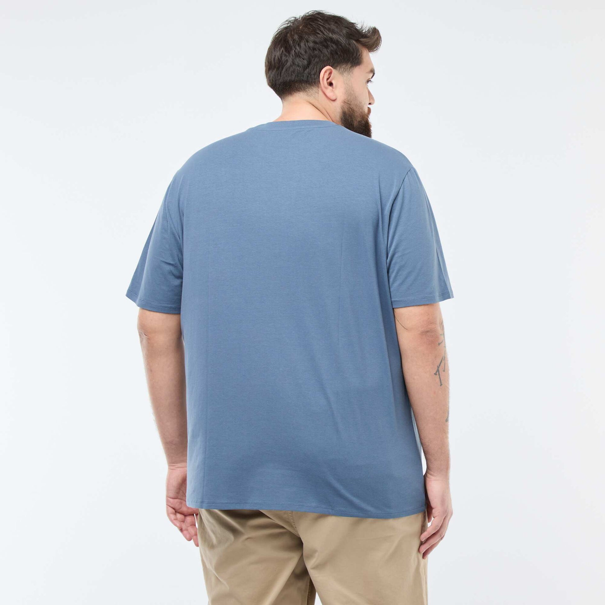 Tee-shirt uni regular fit BLEU