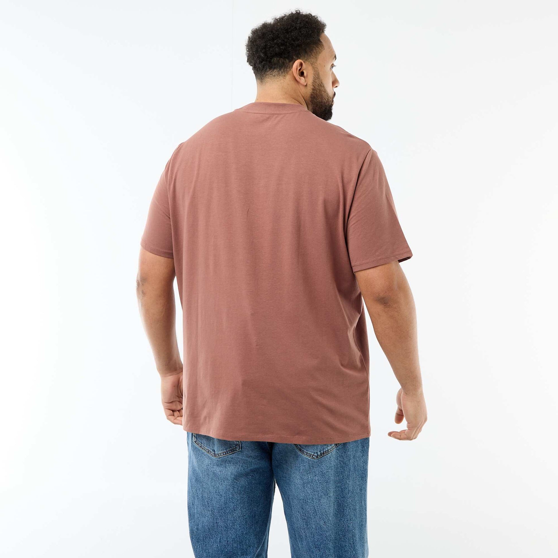 Tee-shirt uni regular fit MARRON