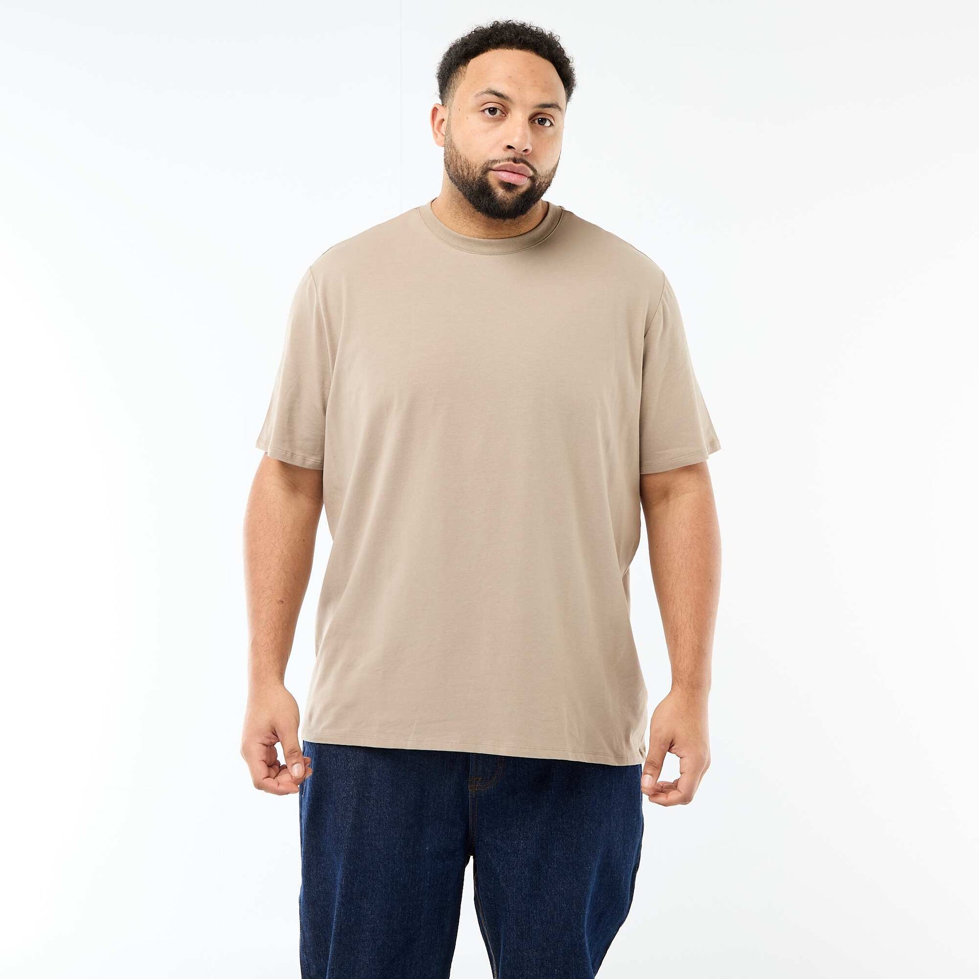 Tee-shirt uni regular fit BEIGE
