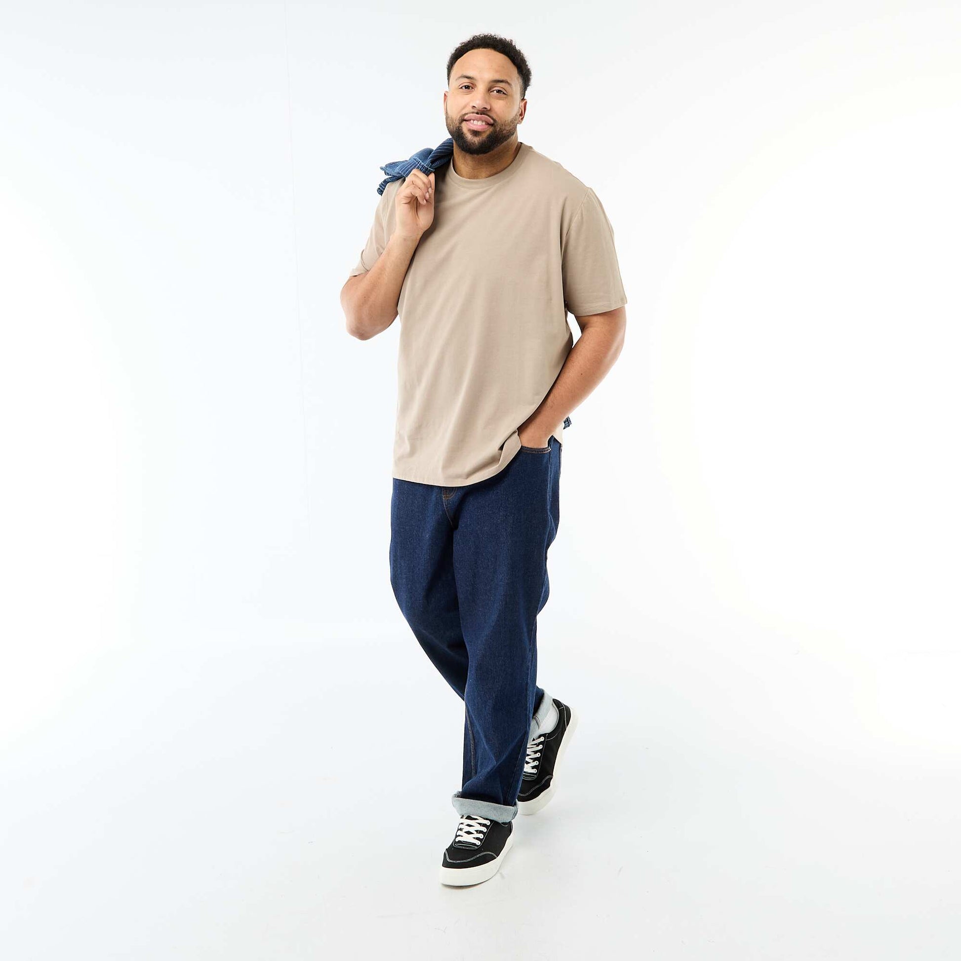 Tee-shirt uni regular fit BEIGE