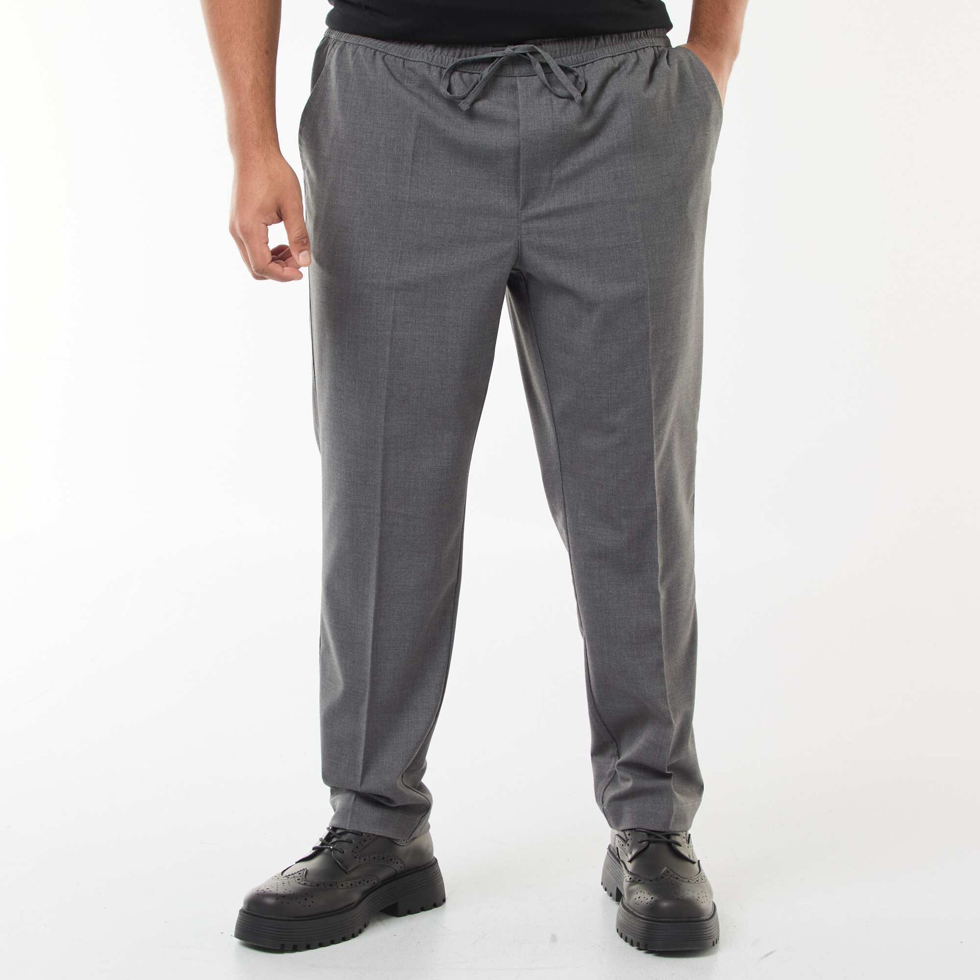 Pantalon esprit 'jogger' uni GRIS