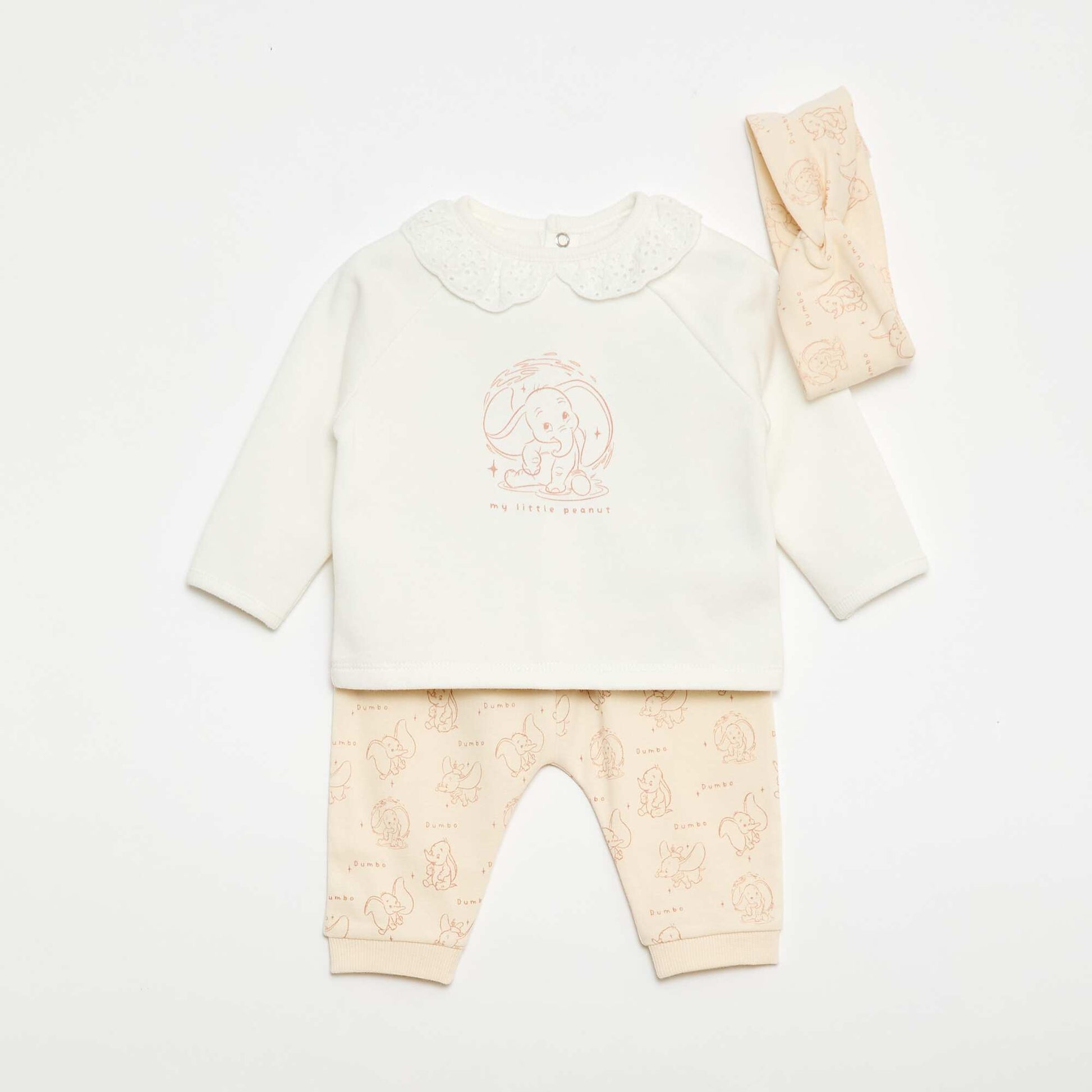 Ensemble Sweat + legging + bandeau 'Dumbo' - 3 pièces BLANC