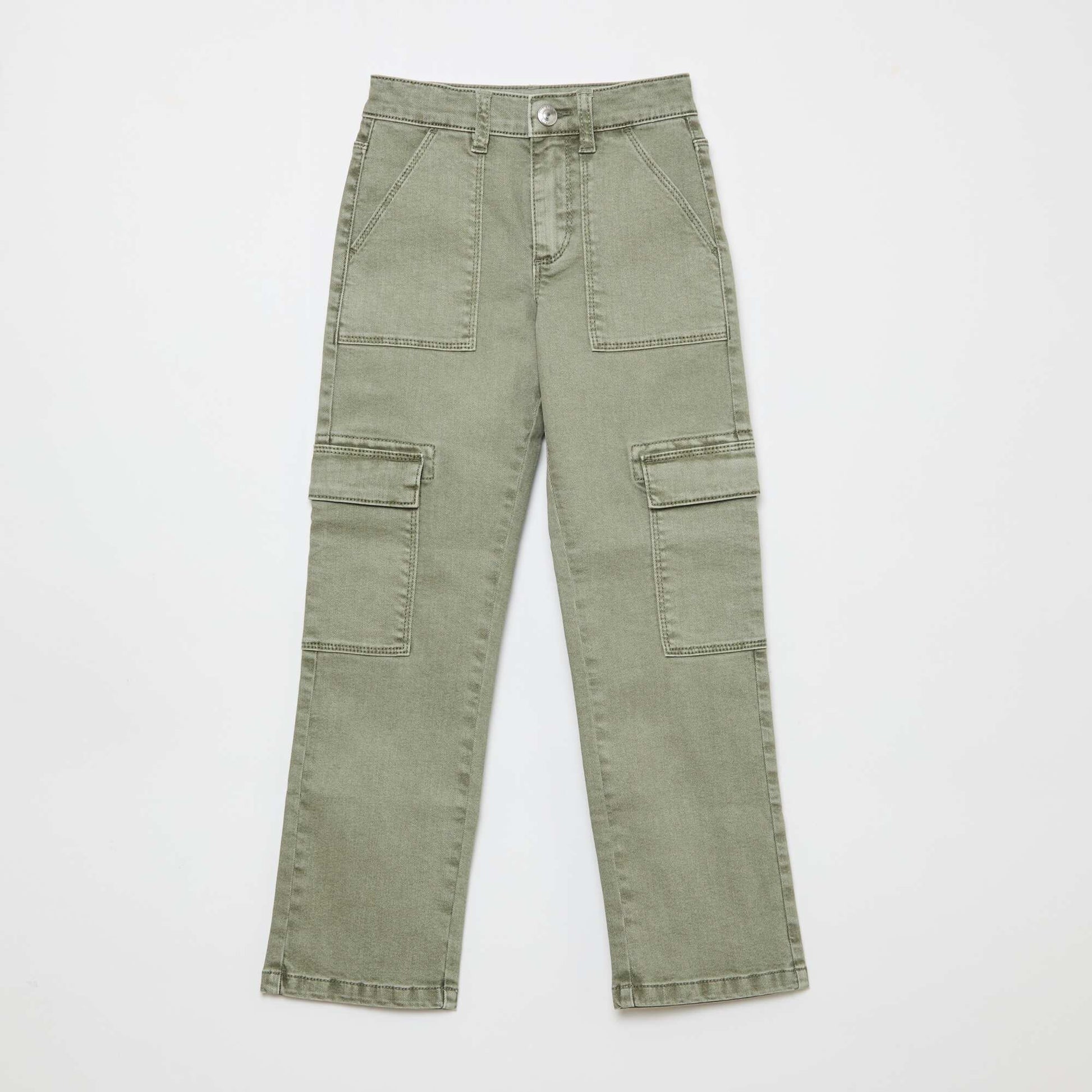 Pantalon en twill regular VERT