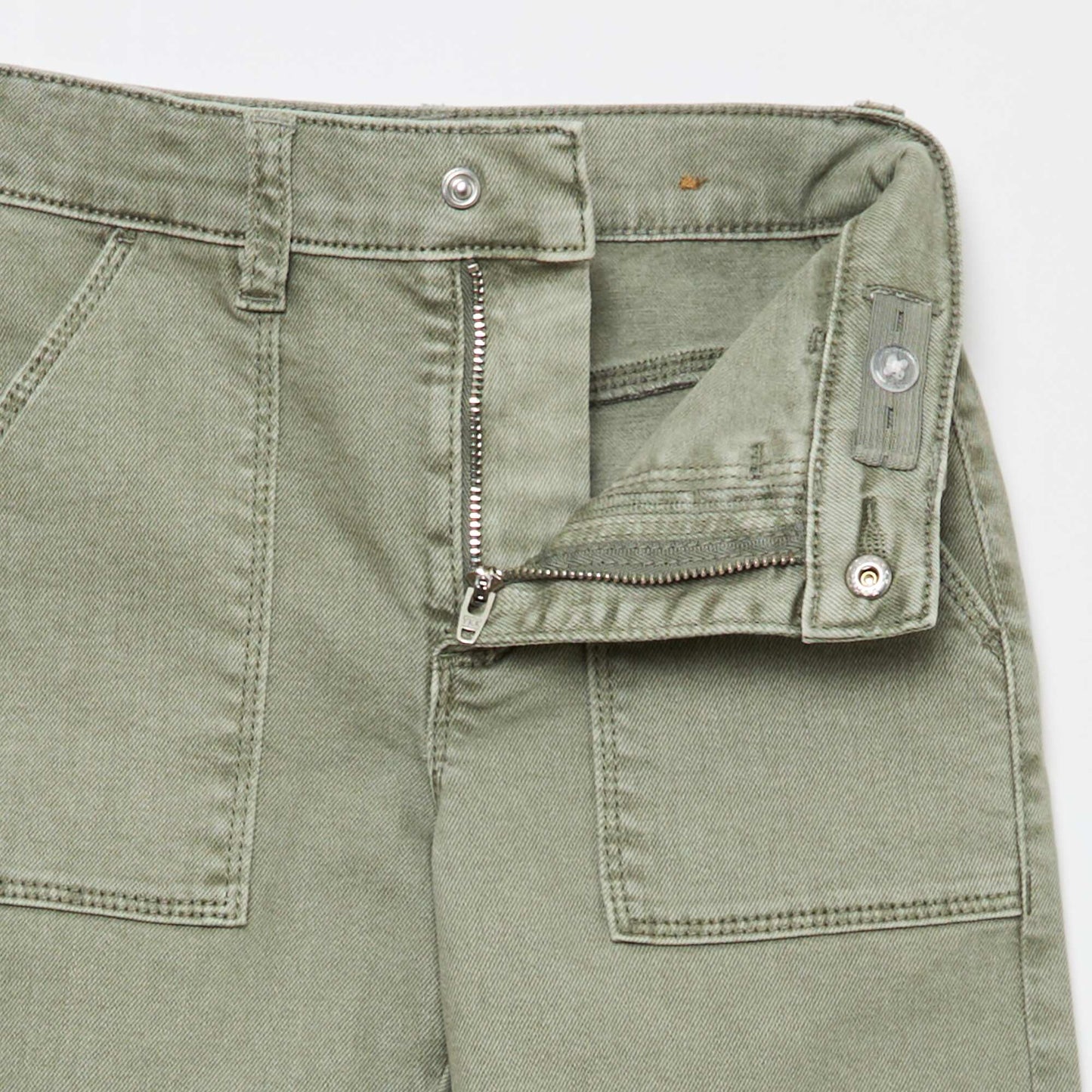 Pantalon en twill regular VERT