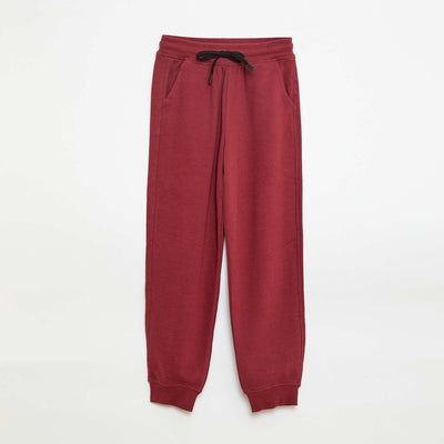Jogging uni en molleton léger ROUGE