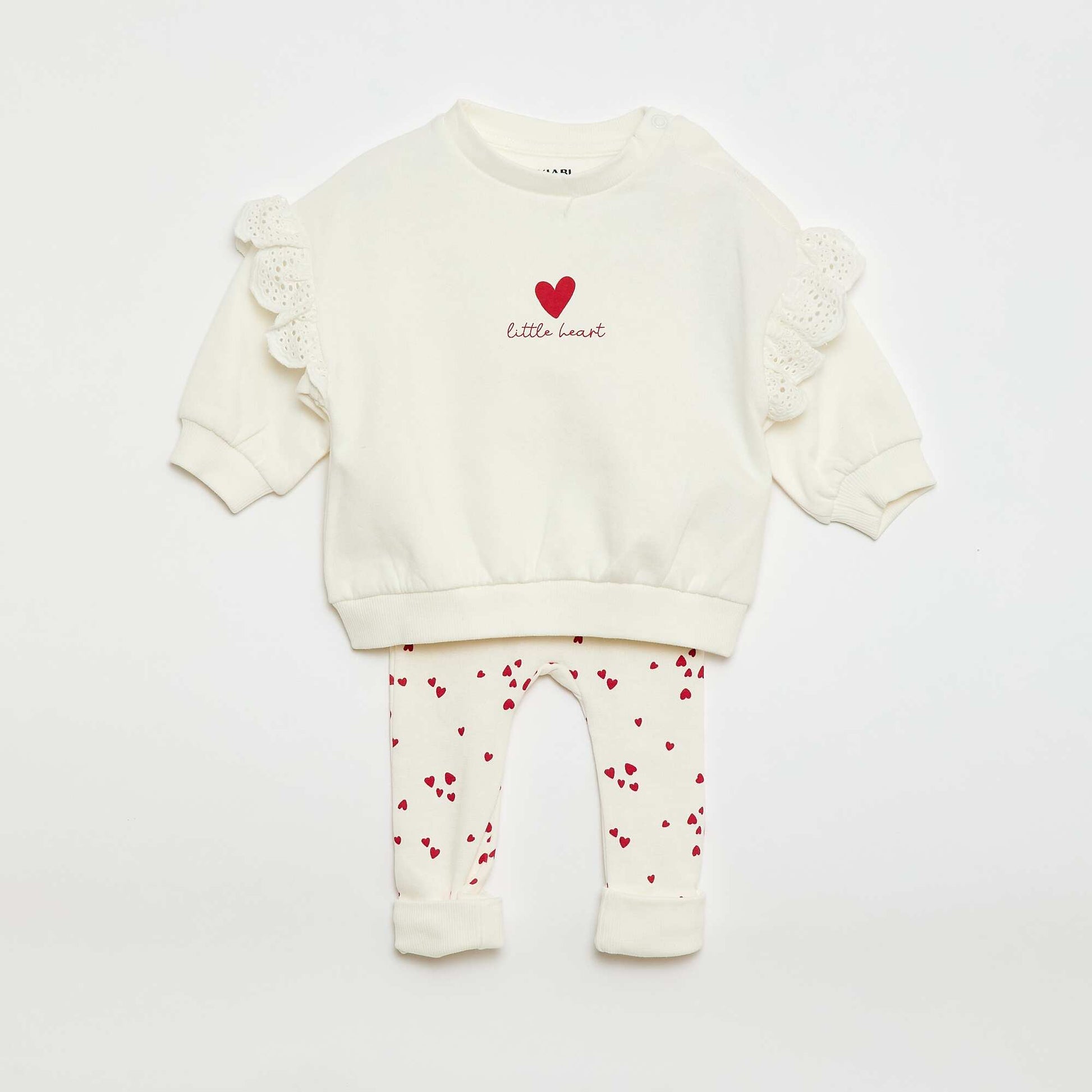 Ensemble de jogging sweat volanté + pantalon - 2 pièces BEIGE