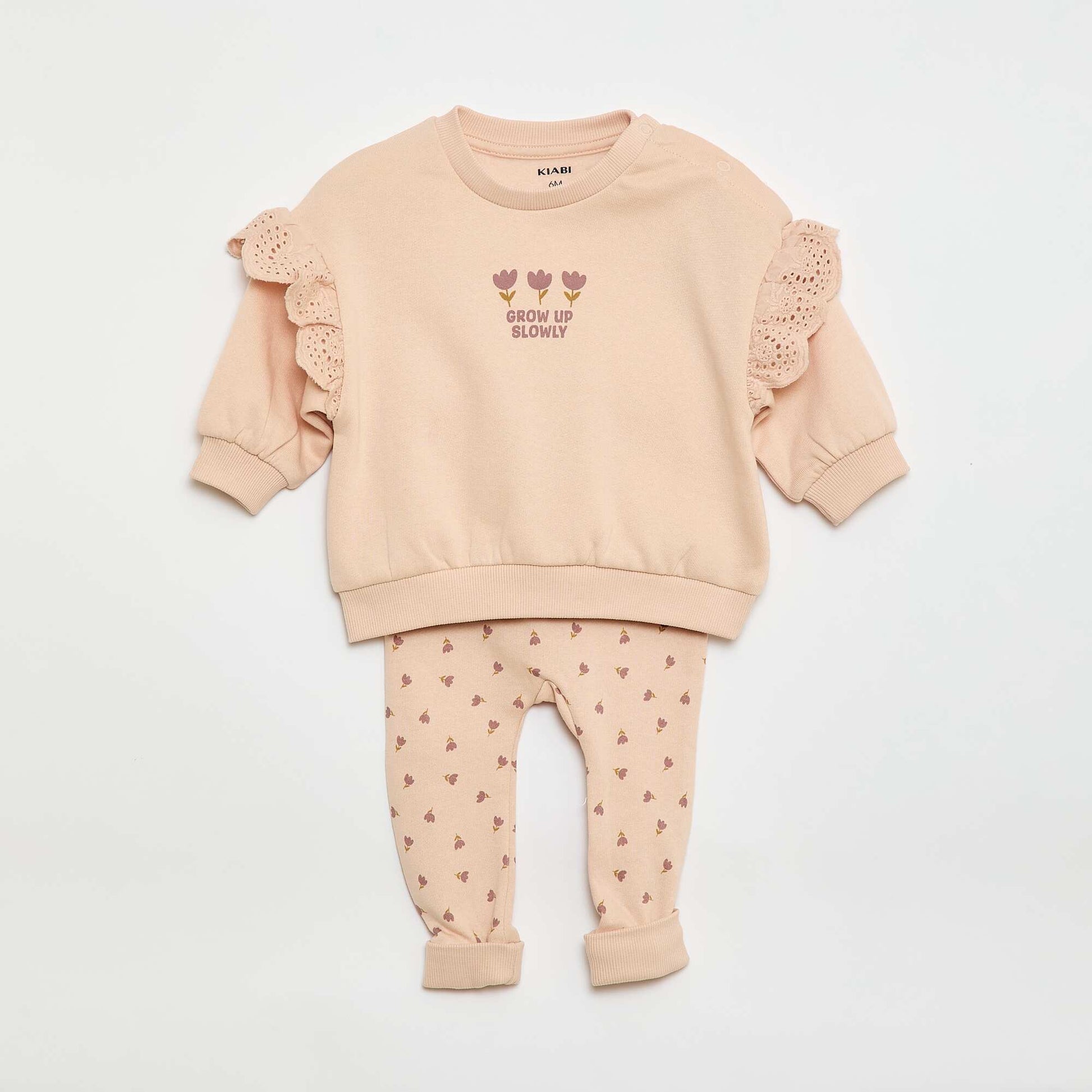 Ensemble de jogging sweat volanté + pantalon - 2 pièces ROSE