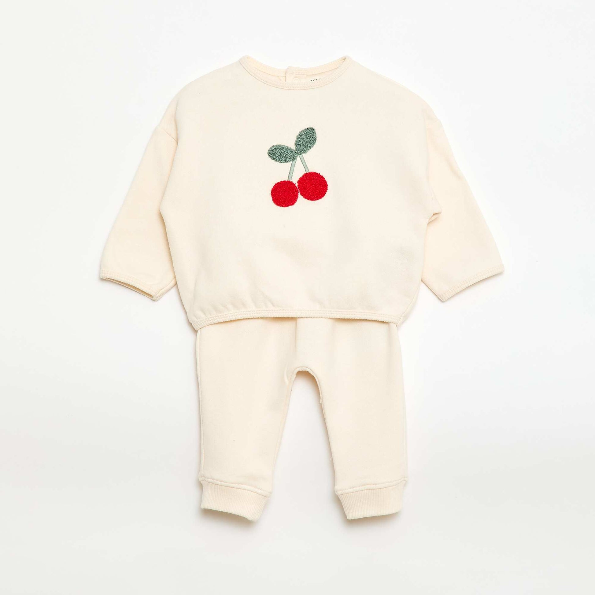 Ensemble sweat + jogging fantaisie BLANC