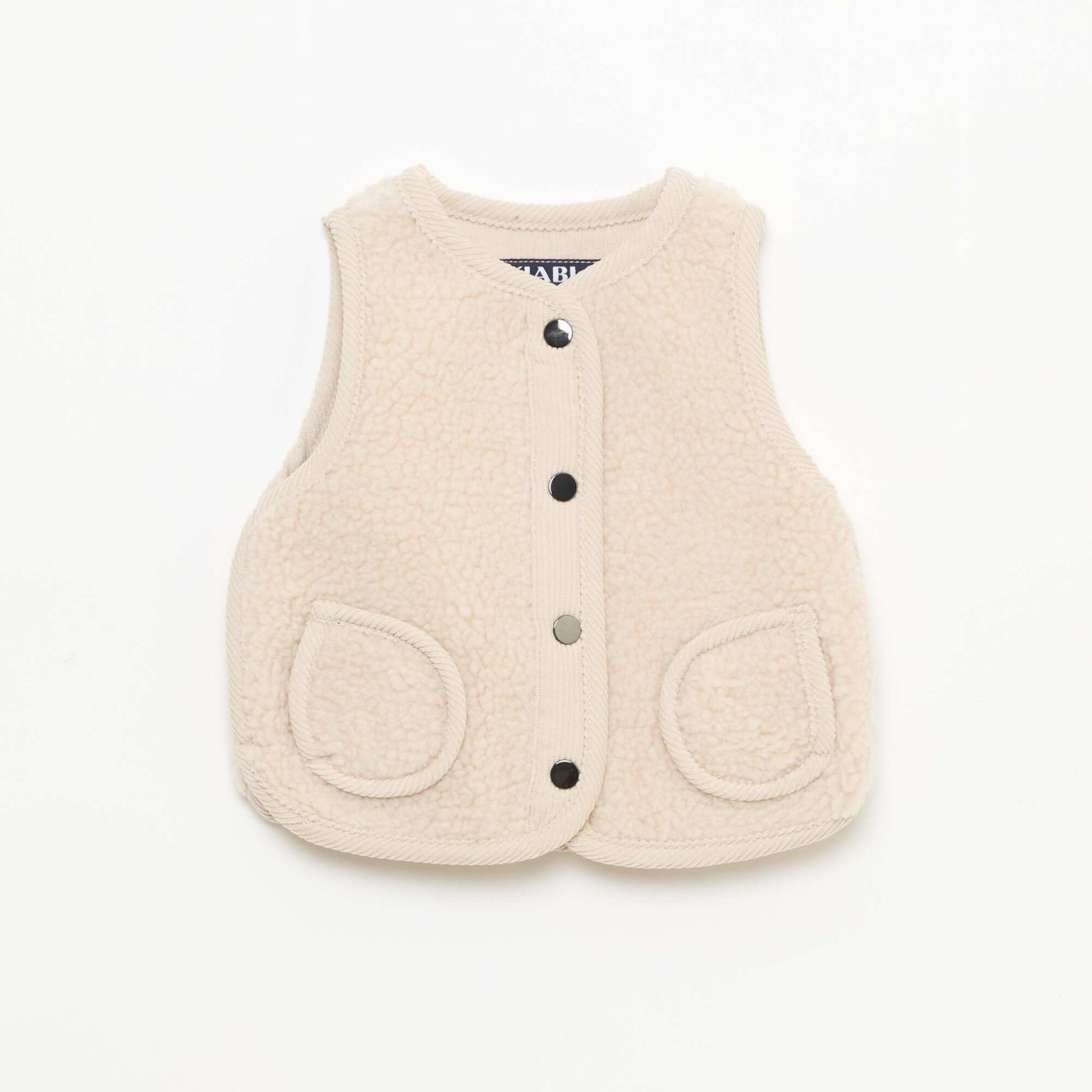 Gilet sans manches effet moutonné BEIGE