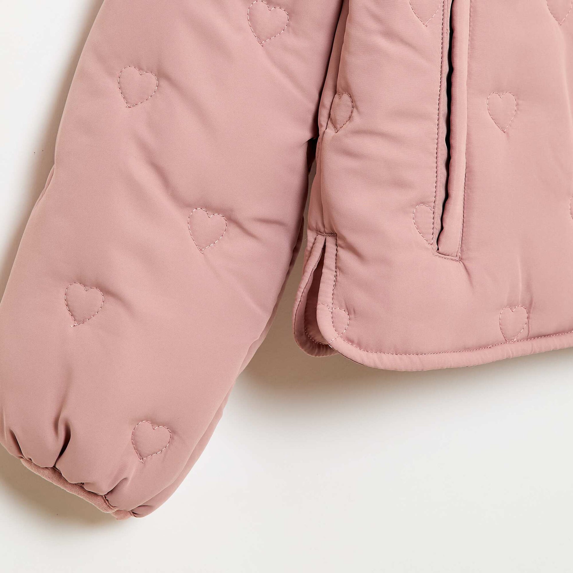 Doudoune quiltée avec col claudine ROSE
