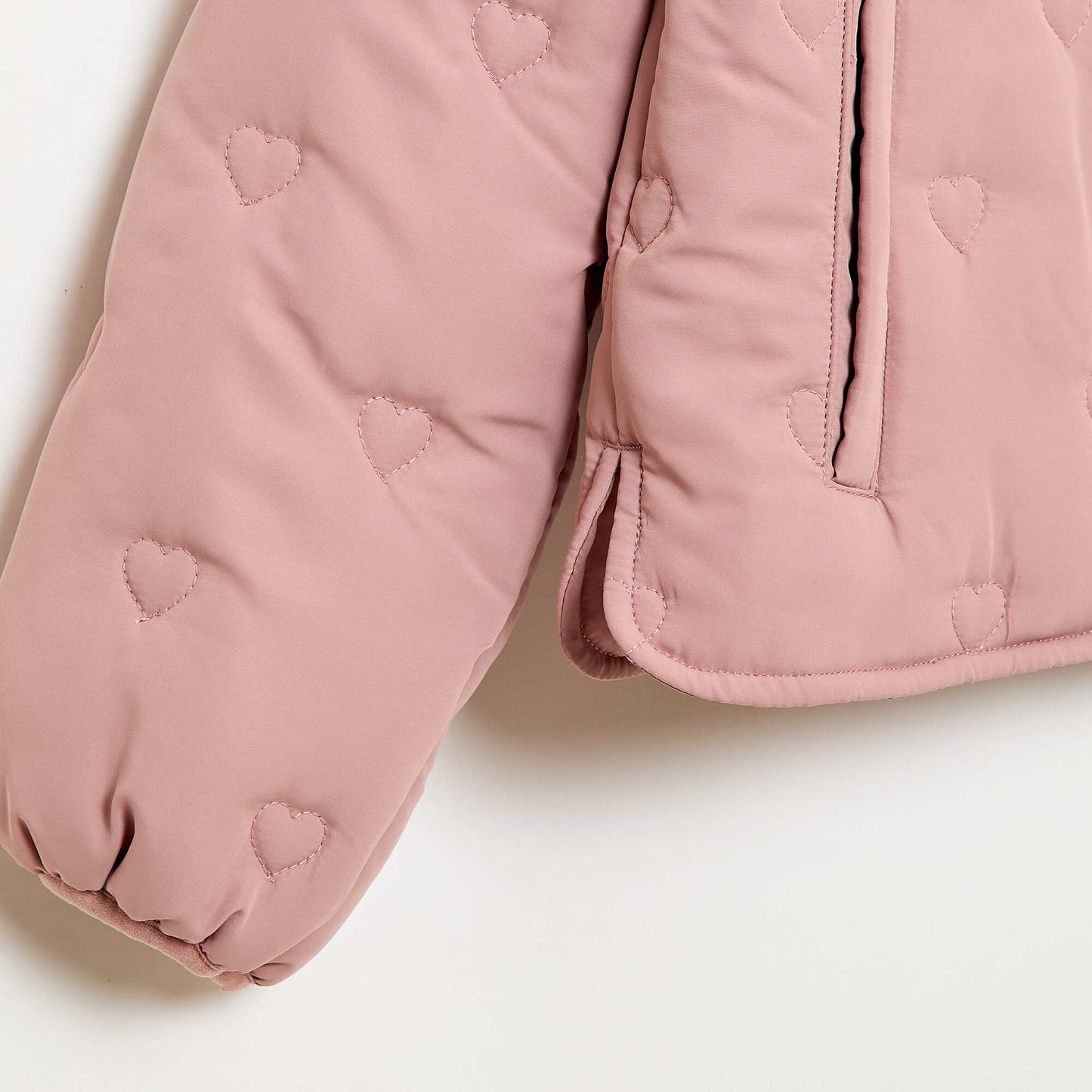 Doudoune quiltée avec col claudine ROSE