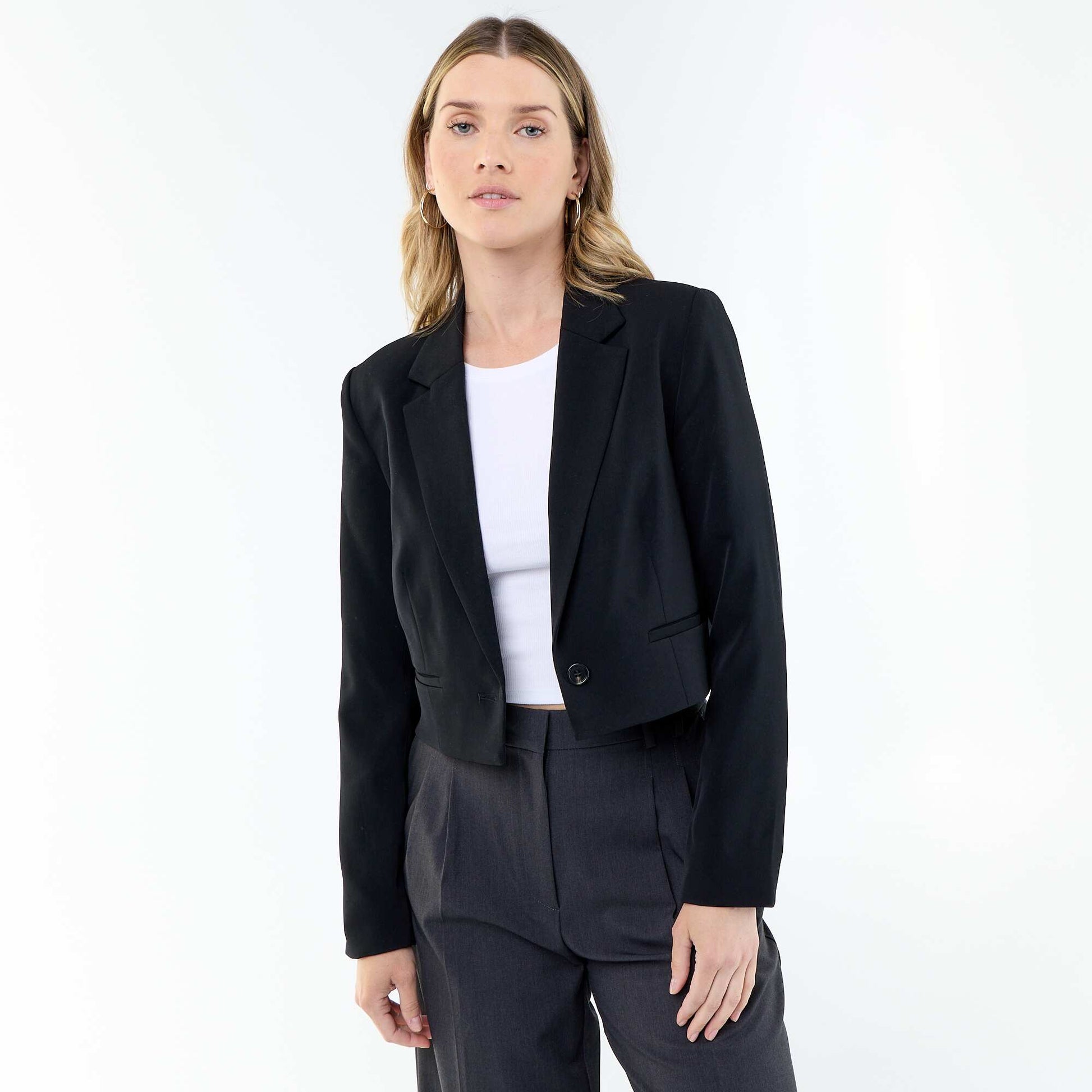 Veste de tailleur coupe courte NOIR
