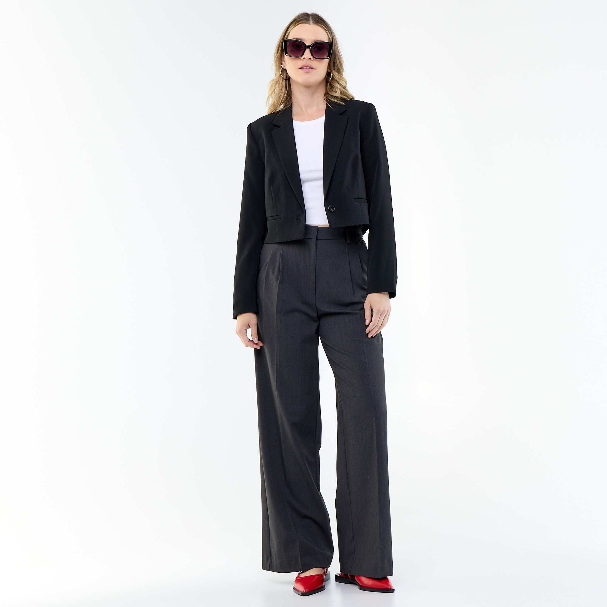 Veste de tailleur coupe courte NOIR