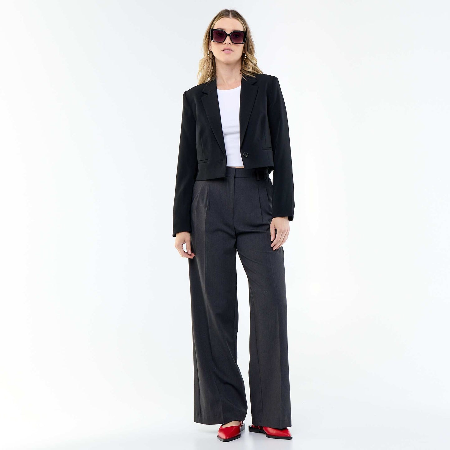 Veste de tailleur coupe courte NOIR