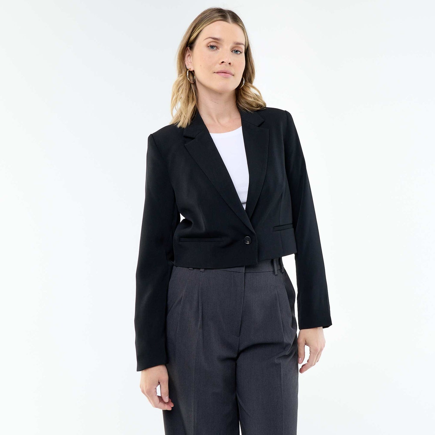Veste de tailleur coupe courte NOIR