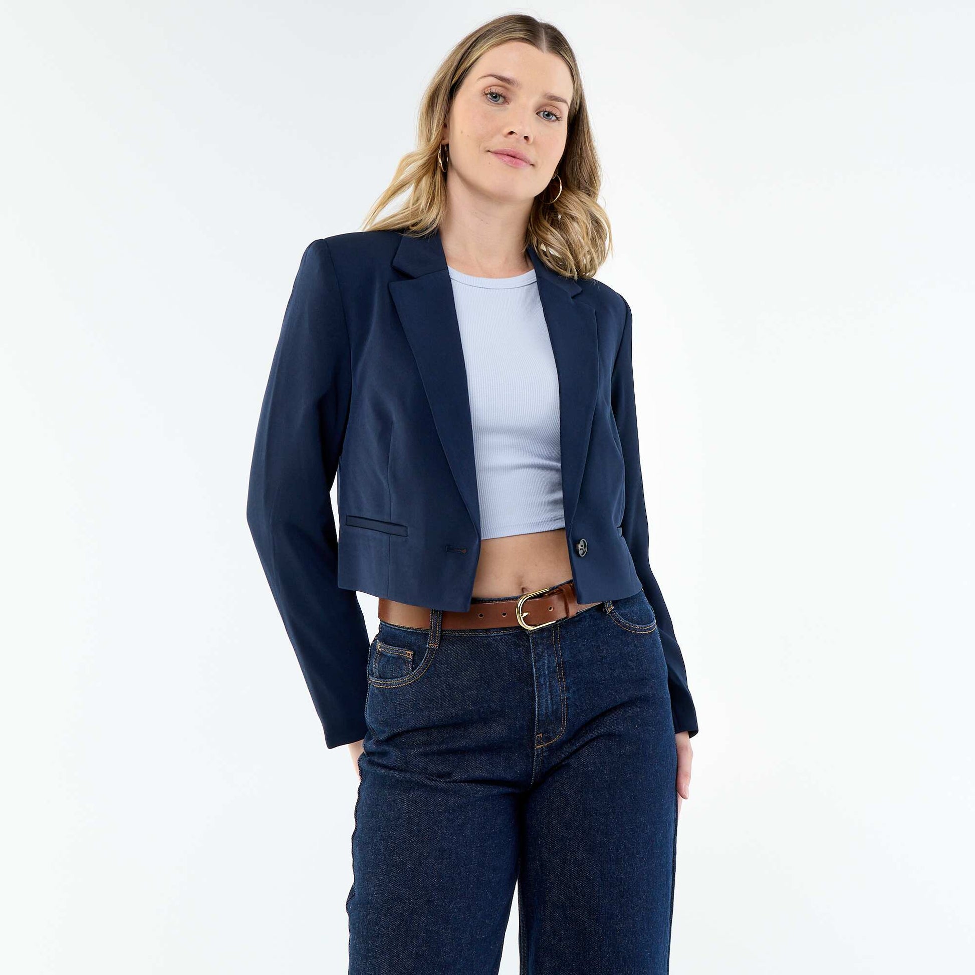 Veste de tailleur coupe courte BLEU