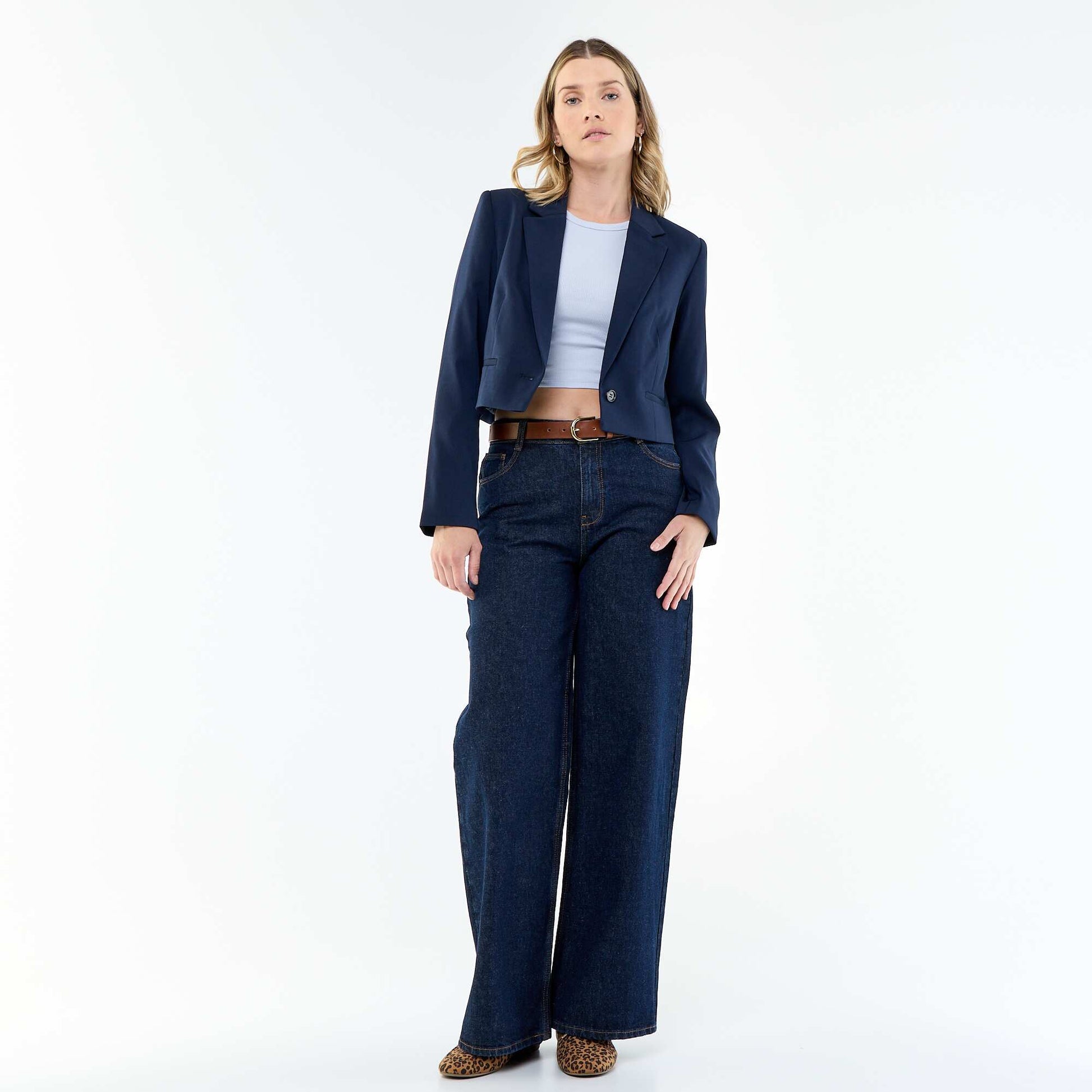Veste de tailleur coupe courte BLEU